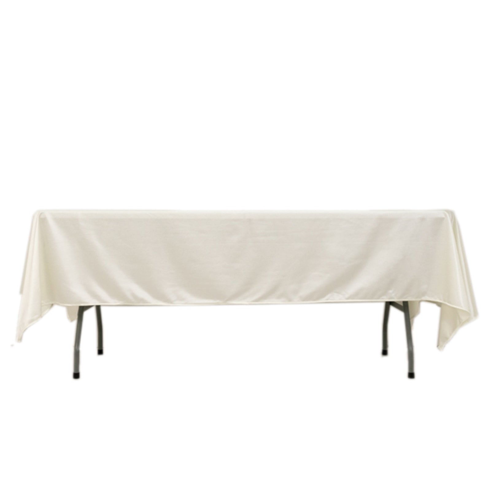 Hot Sale! Premium Wrinkle-Free & Stain-Resistant Scuba Rectangular Tablecloth in Shimmering Pearl White (60x102)