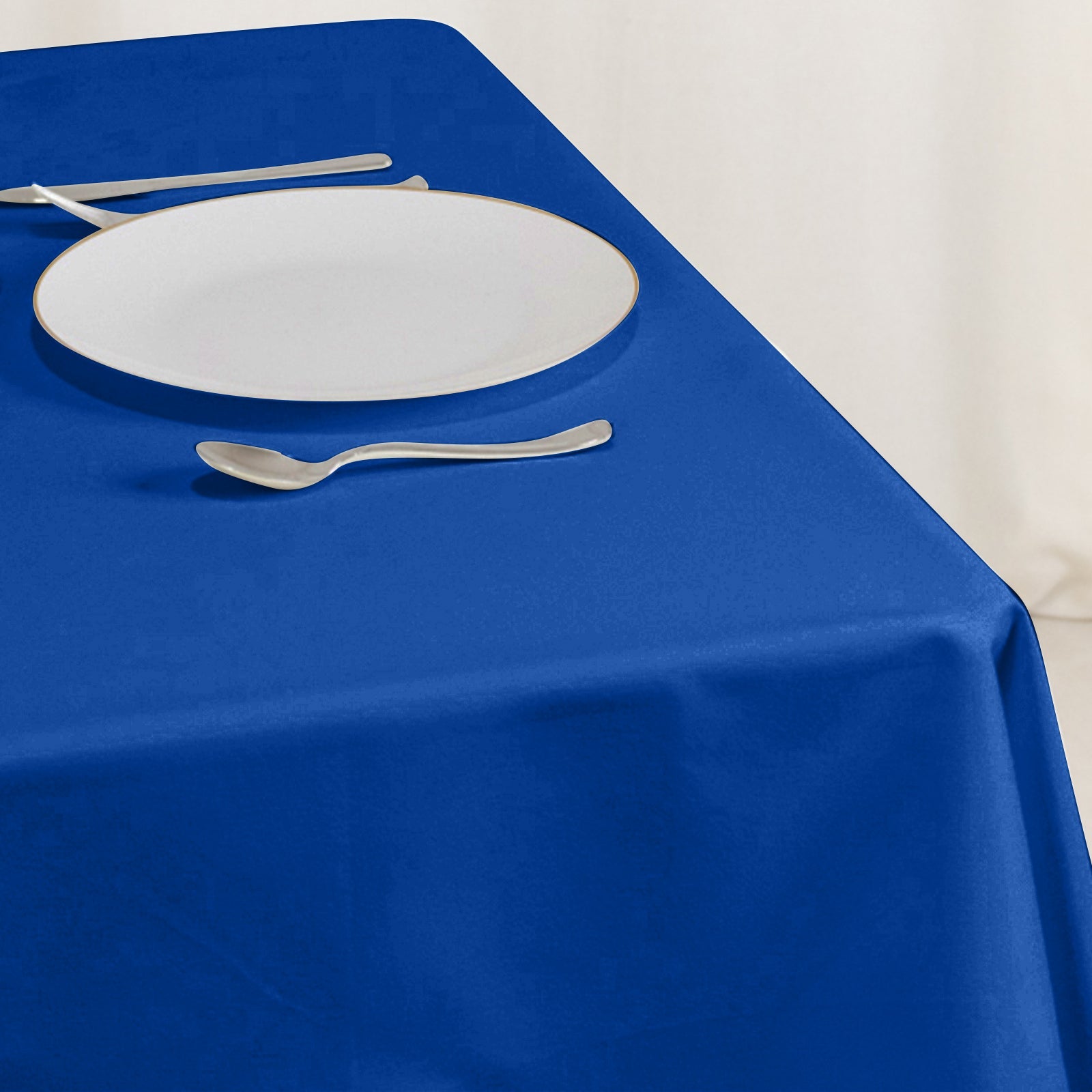 Royal Blue 54x54 Cotton Blend Square Table Overlay - Wrinkle-Resistant Table Topper for Events