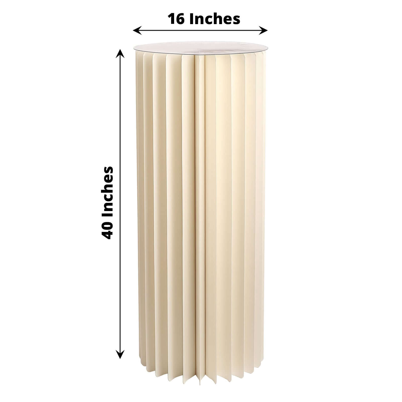 Get Your 40-Inch Ivory Cylinder Display Column Stand with PVC Top Plate for Events