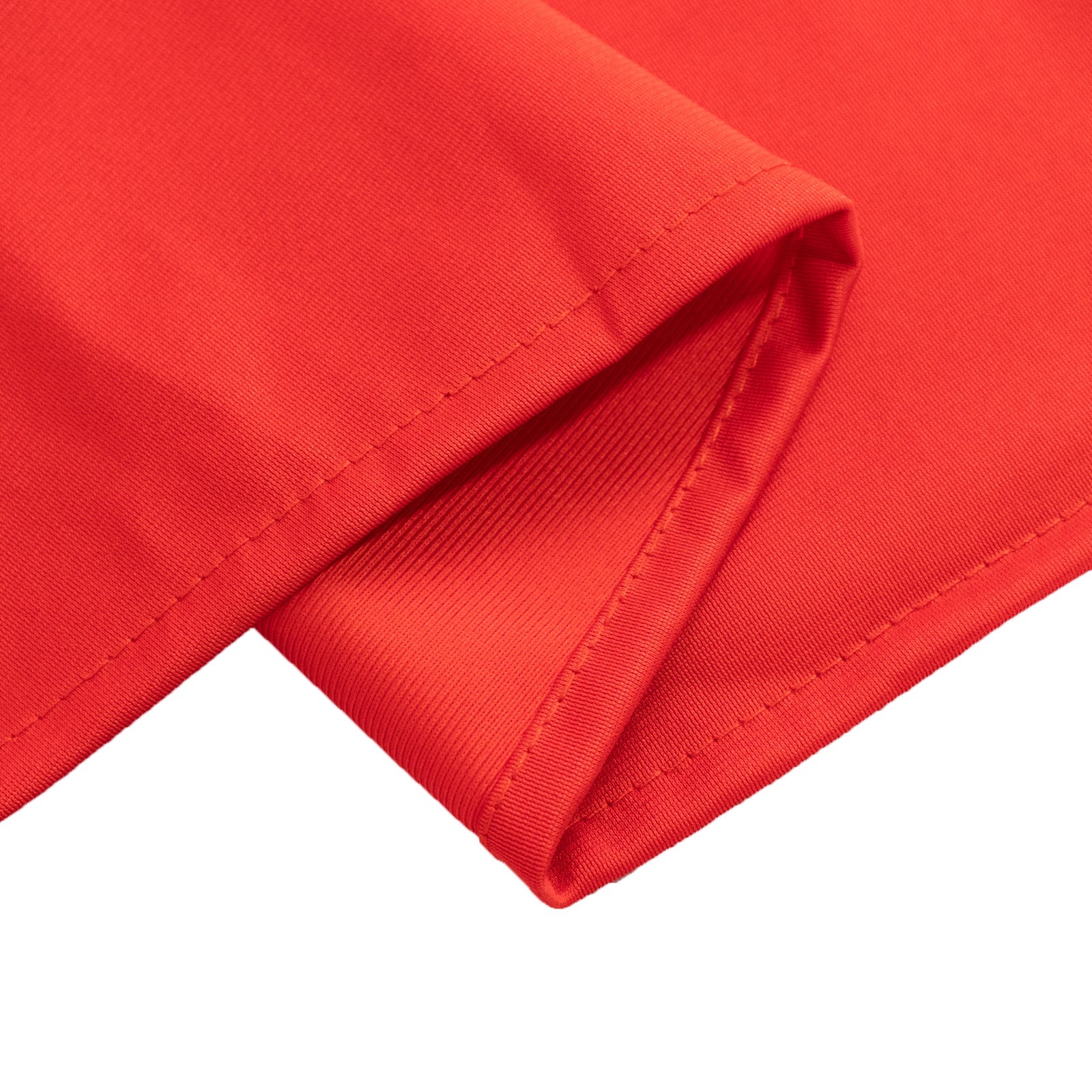 Red Premium 90' Round Scuba Tablecloth - Anti - Wrinkle and Stain - Resistant