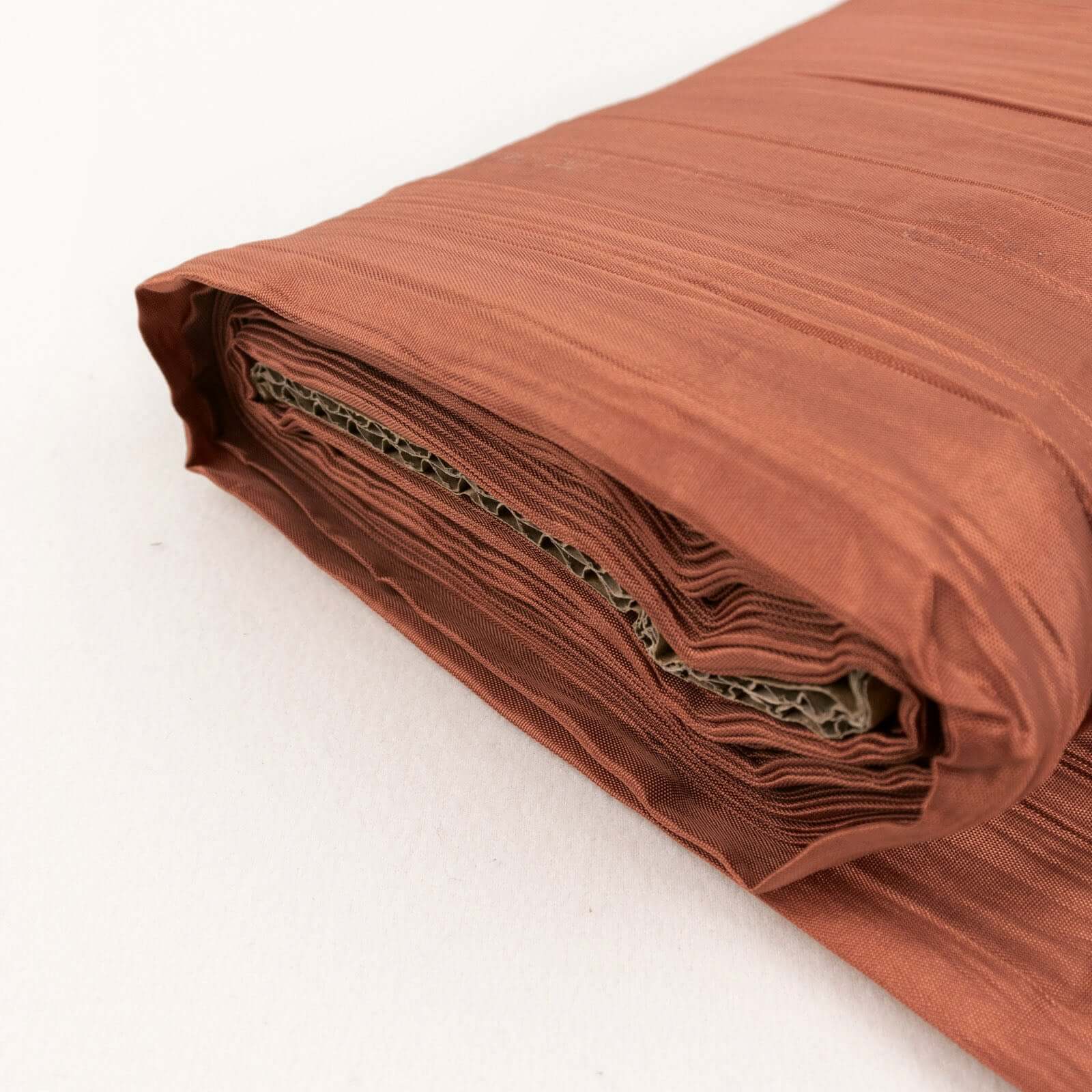 10 Yards of 54-Inch Wide Terracotta (Rust) High-Quality Accordion Crinkle Taffeta Fabric Bolt