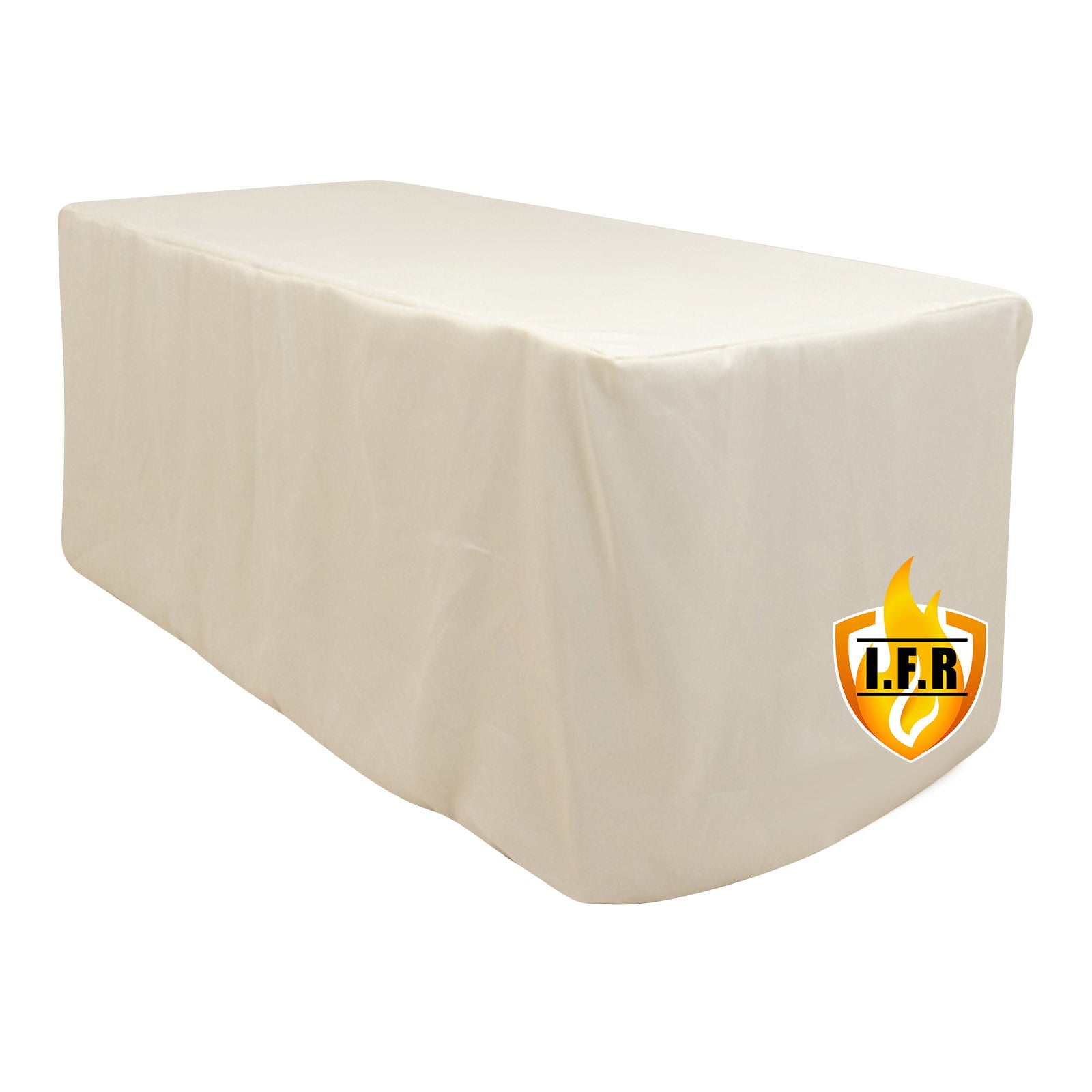 Premium Fire - Retardant Ivory 6ft Rectangular Fitted Tablecloth