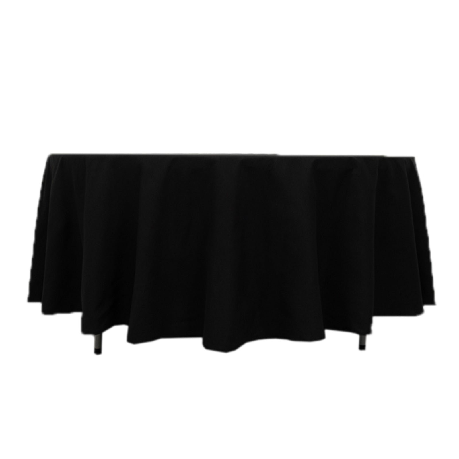 Wrinkle-Resistant Black Cotton Blend 108-Inch Round Tablecloth for Various Occasions