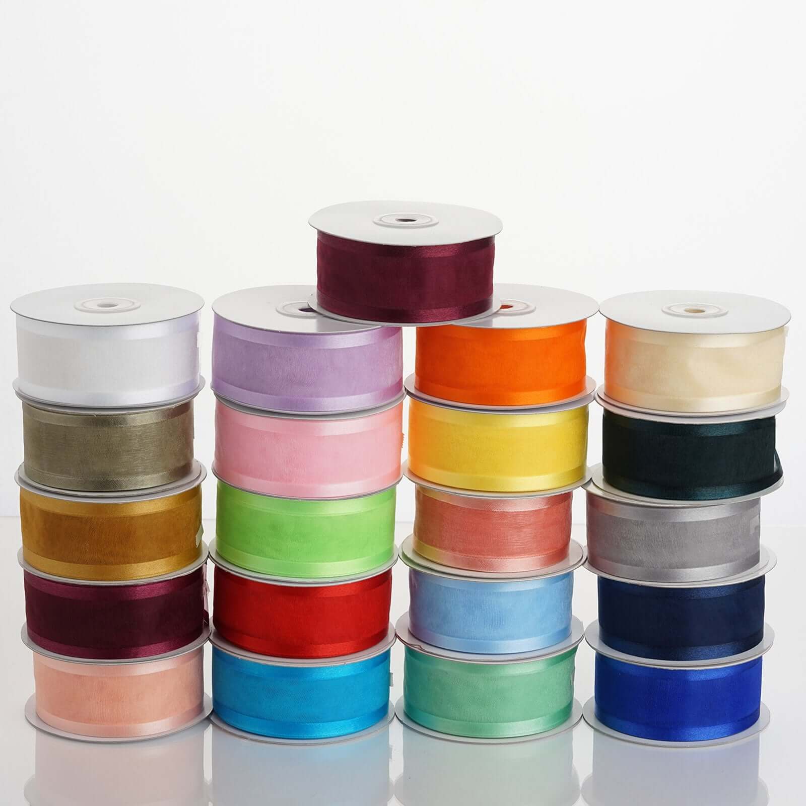 25 Yards 1.5 Inches Blush Premium Woven Nylon Organza Ribbon with Satin Edges
