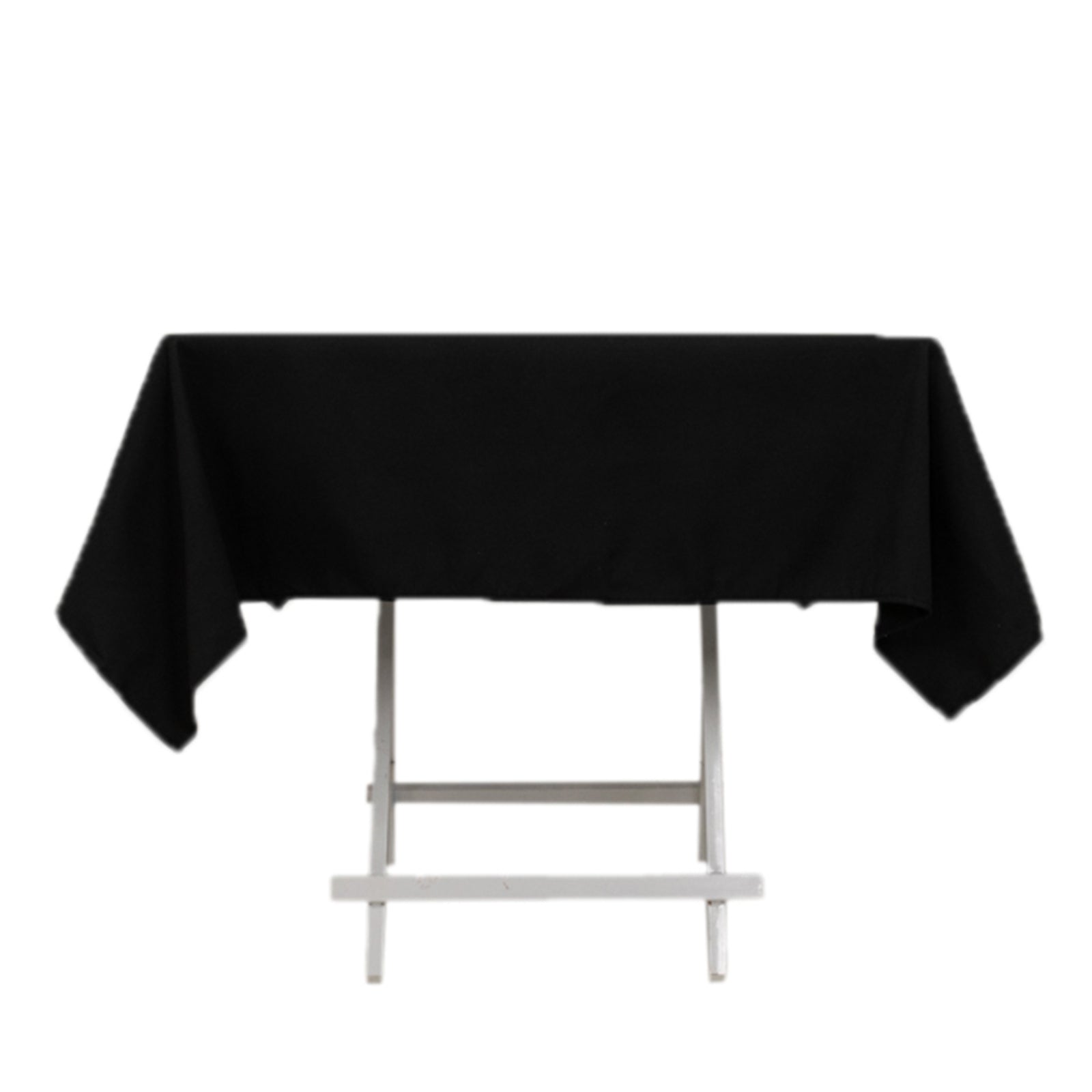 Black 54x54 Square Wrinkle-Resistant Cotton Blend Tablecloth for Modern Tables - Great Deal