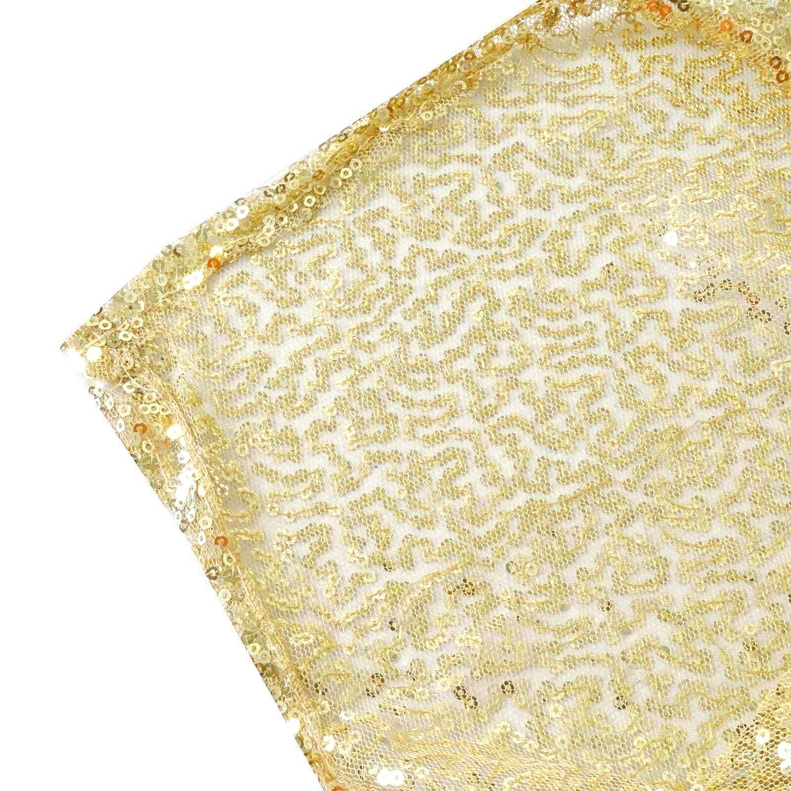 Champagne Sequin Rectangle Tablecloth - 90x156 Seamless Twinkling Table Cover for Events