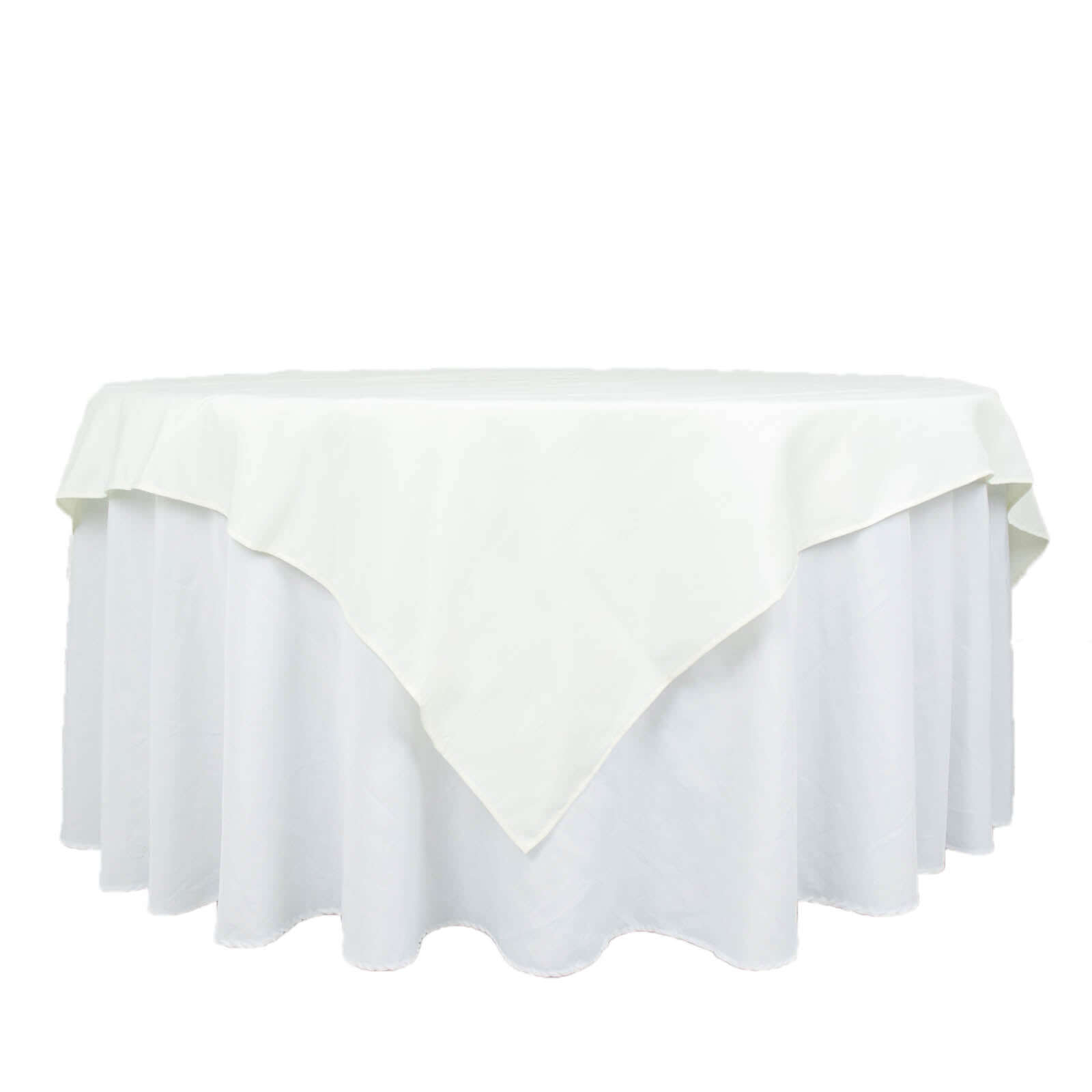 Ivory 70x70 Premium Polyester Wrinkle-Resistant Table Overlay 220GSM