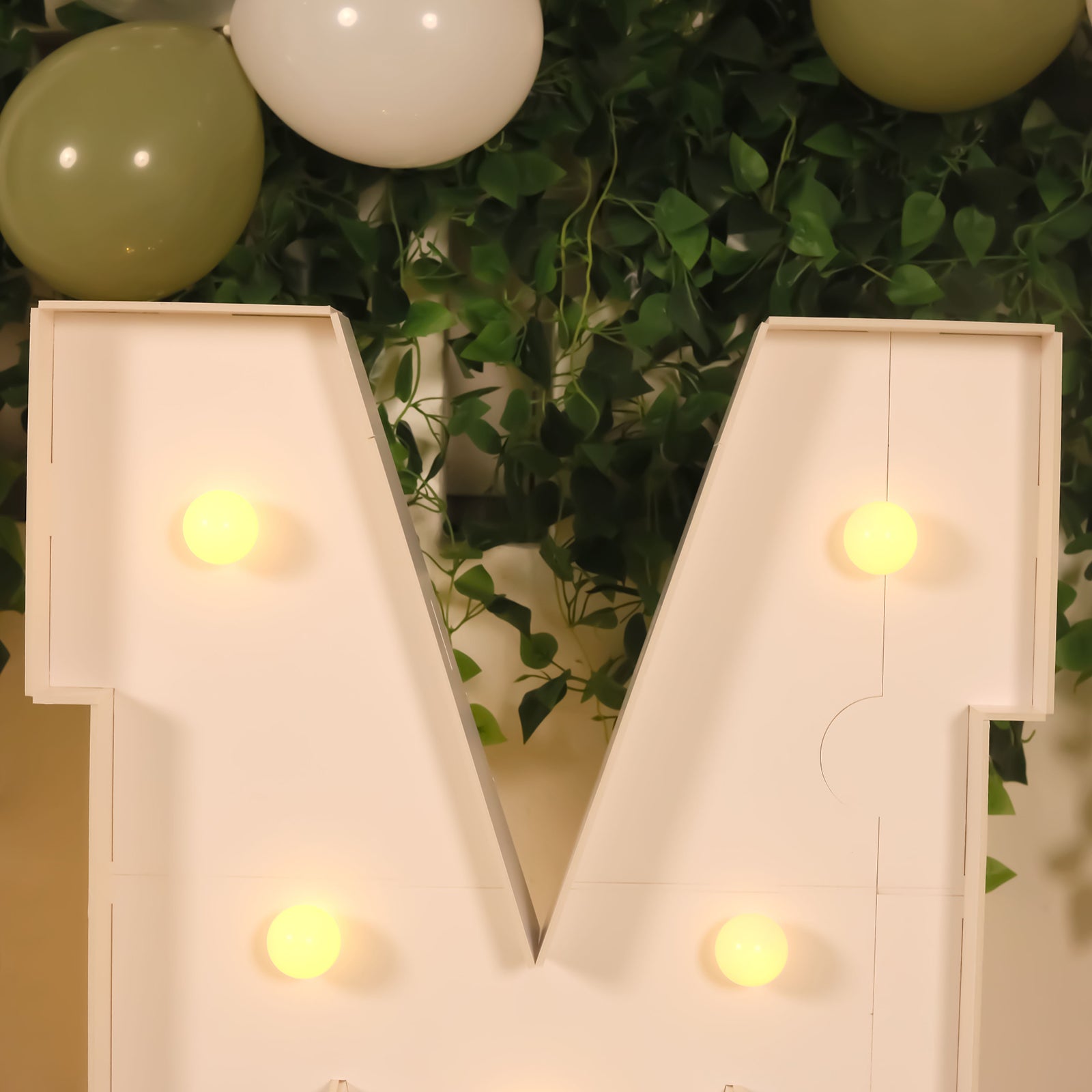 4ft White Giant LED Marquee Letter M with 10 Warm White Battery - Operated LEDs, Glue Gun & Sticks