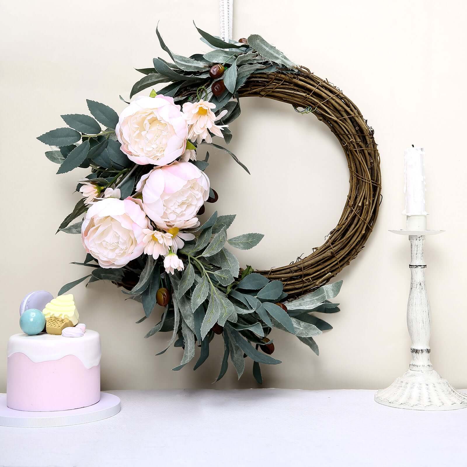 10-Piece Set of Blush Artificial Peony Flower Heads for DIY Events and Floral Crafts