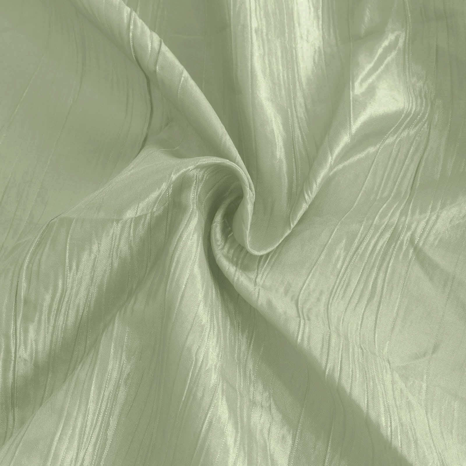 Discount! Sage Green Crinkle Taffeta Rectangle Tablecloth 90x156 for Weddings and Parties