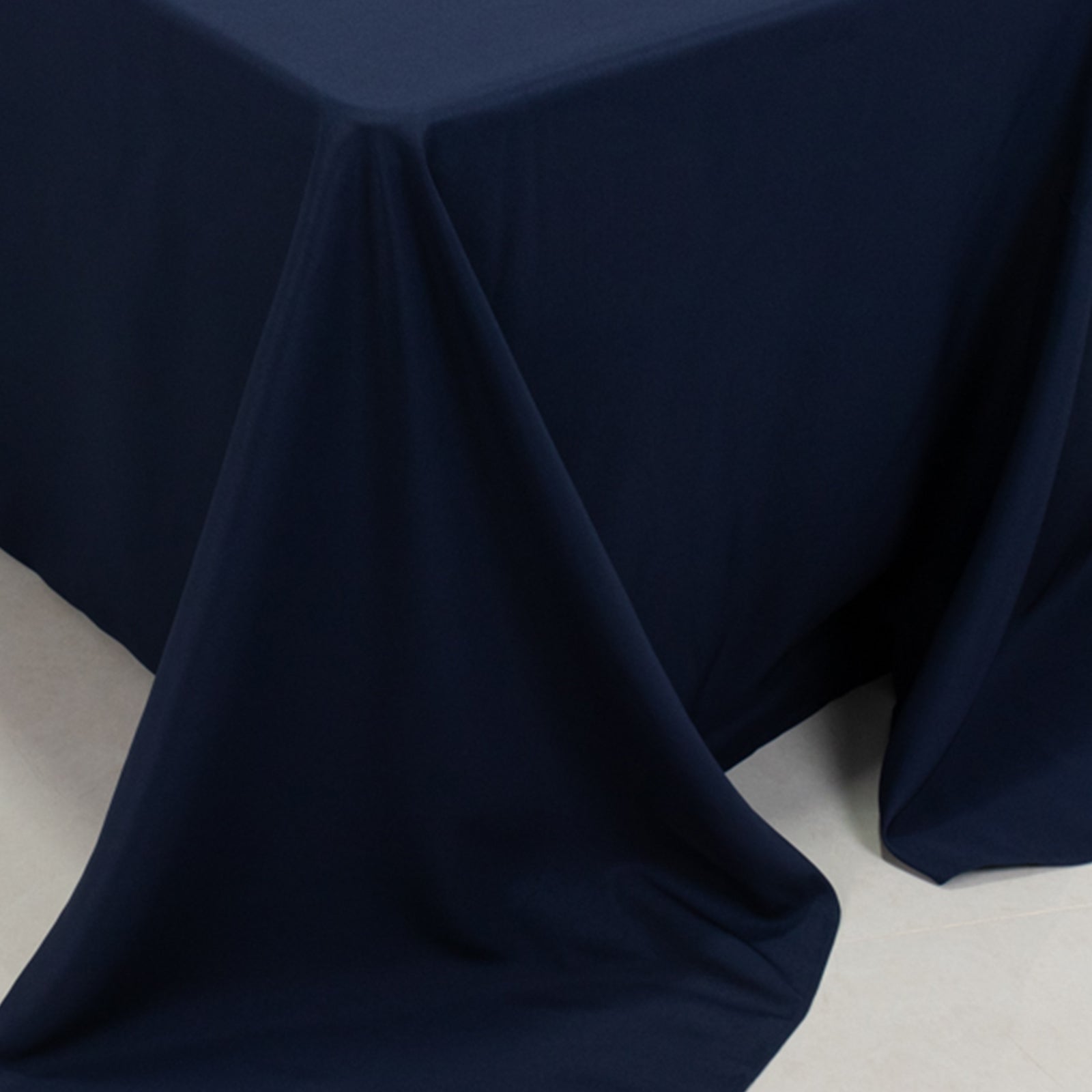 Premium Navy Blue Fire - Retardant Polyester Rectangular Tablecloth (90x132) - Ideal for Events