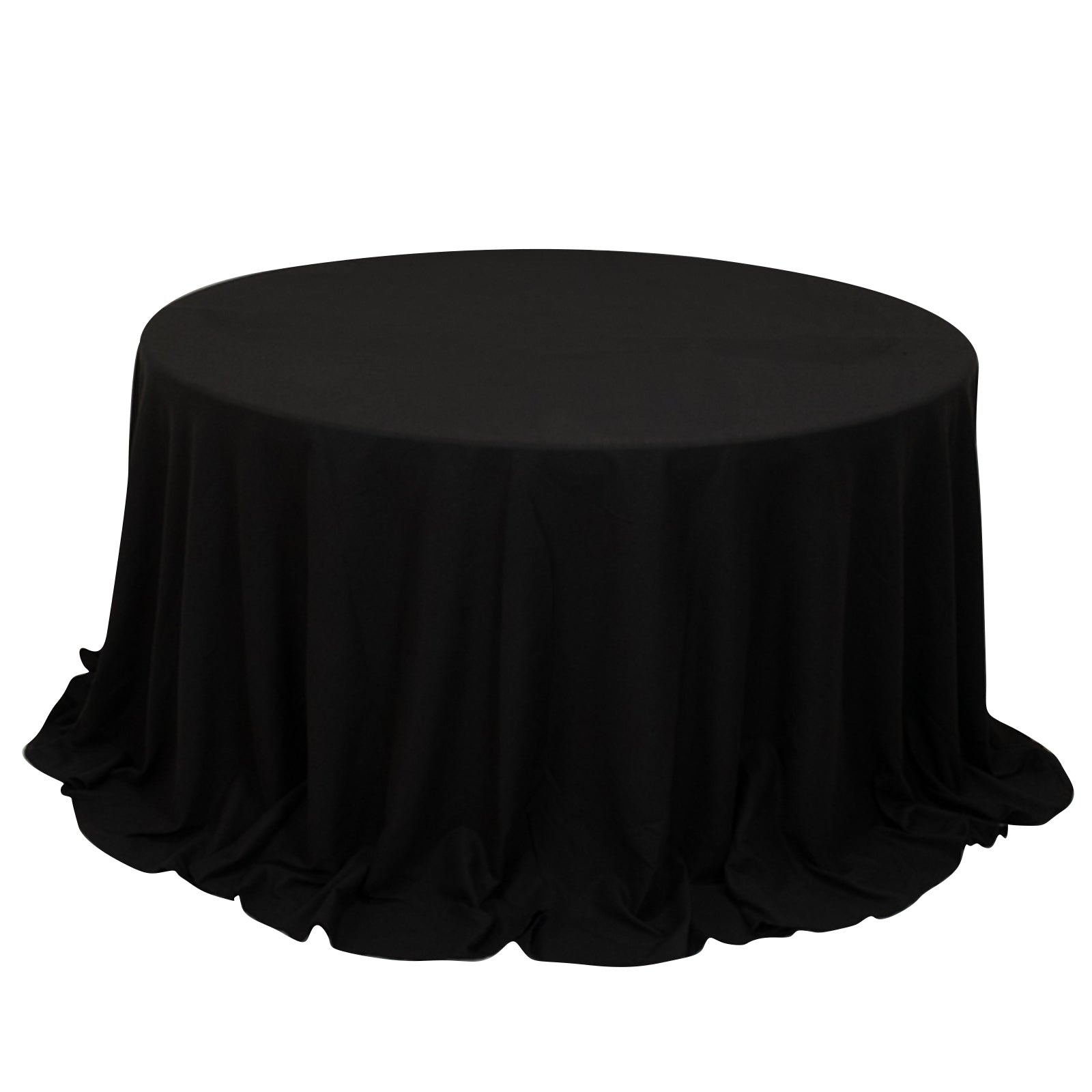 Hot! Seamless Wrinkle-Resistant Black Cotton Blend 132' Round Tablecloth