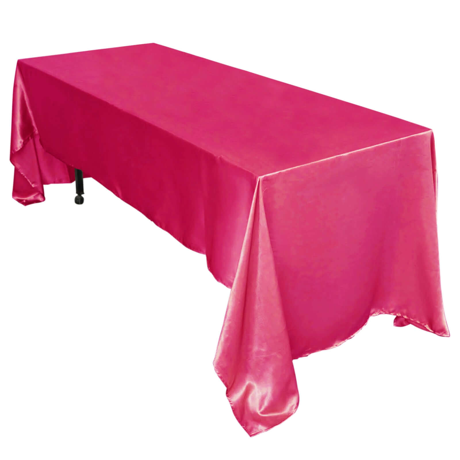 Hot Deal! Fuchsia Satin Rectangular Tablecloth, 60x126 Inches - Smooth and Shiny