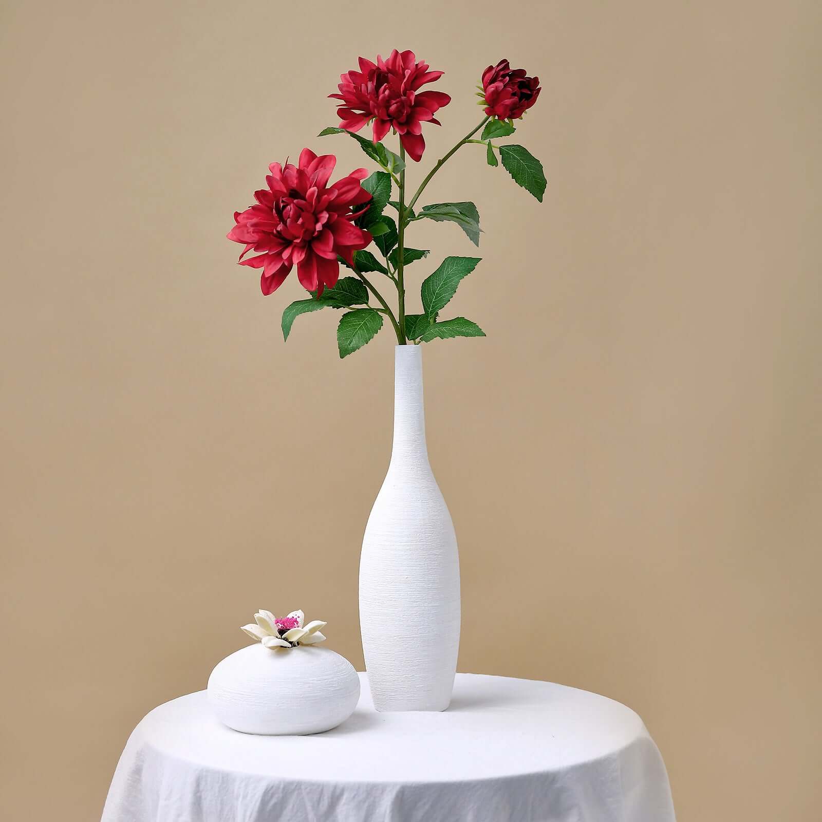 30-Inch Tall Burgundy Artificial Silk Dahlia Flower Stems - Perfect for Stunning Floral Decor