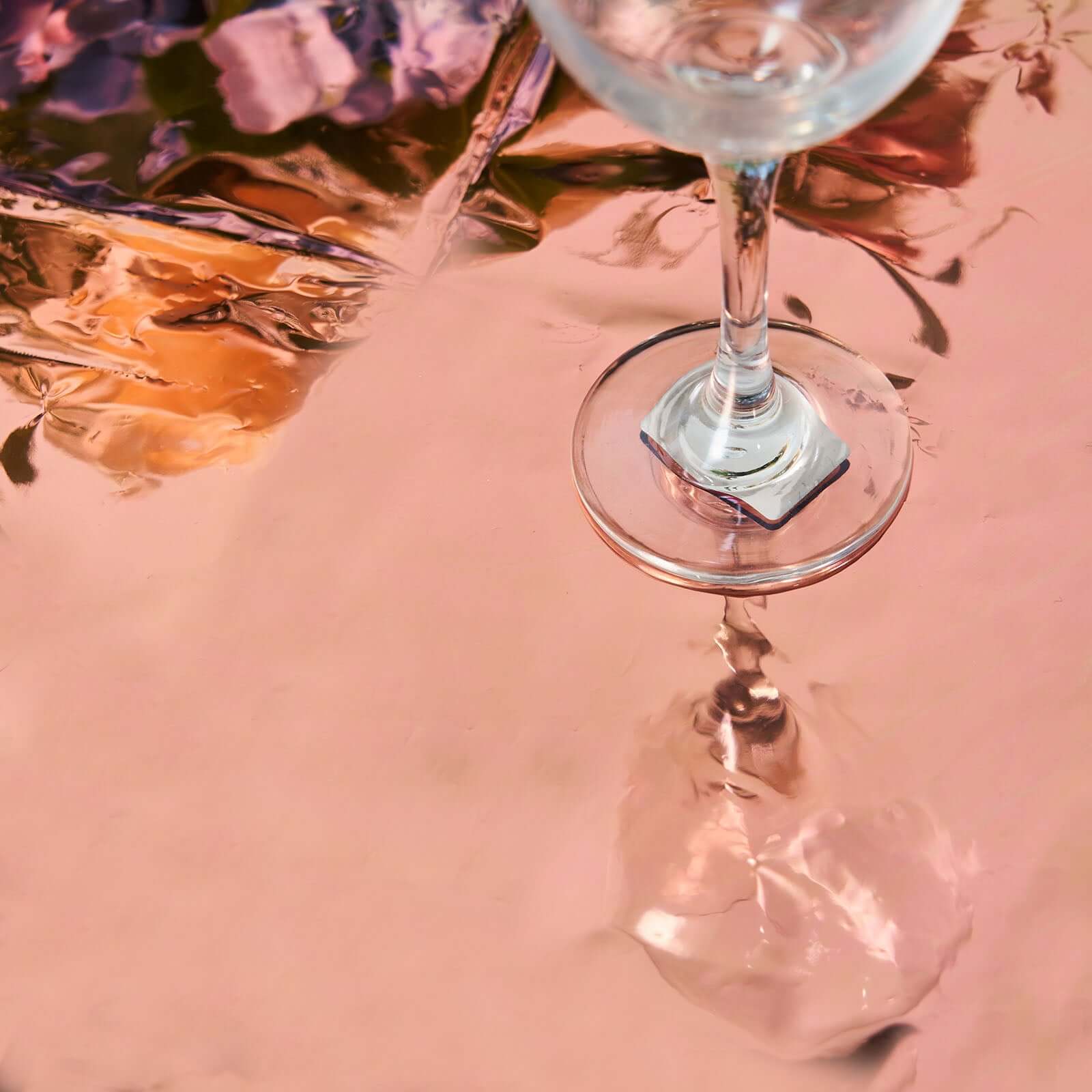 Rose Gold Disposable Metallic Foil Rectangle Tablecloth 40x90 - Ideal for Party Decor