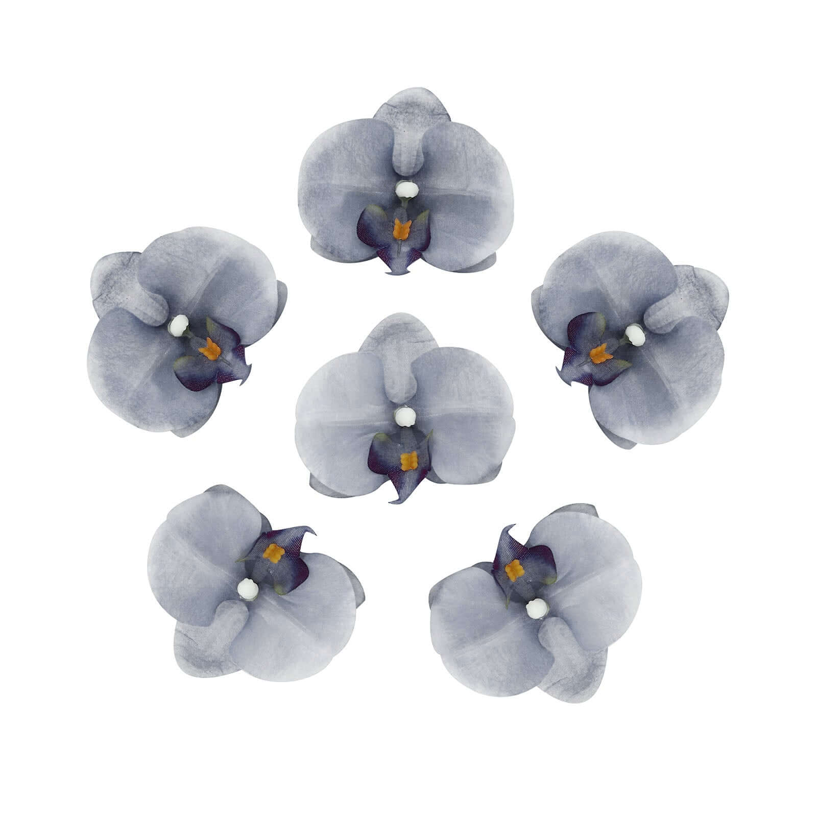 Hot! 20 Silk Artificial Charcoal Gray Orchid Flower Heads for DIY Decor