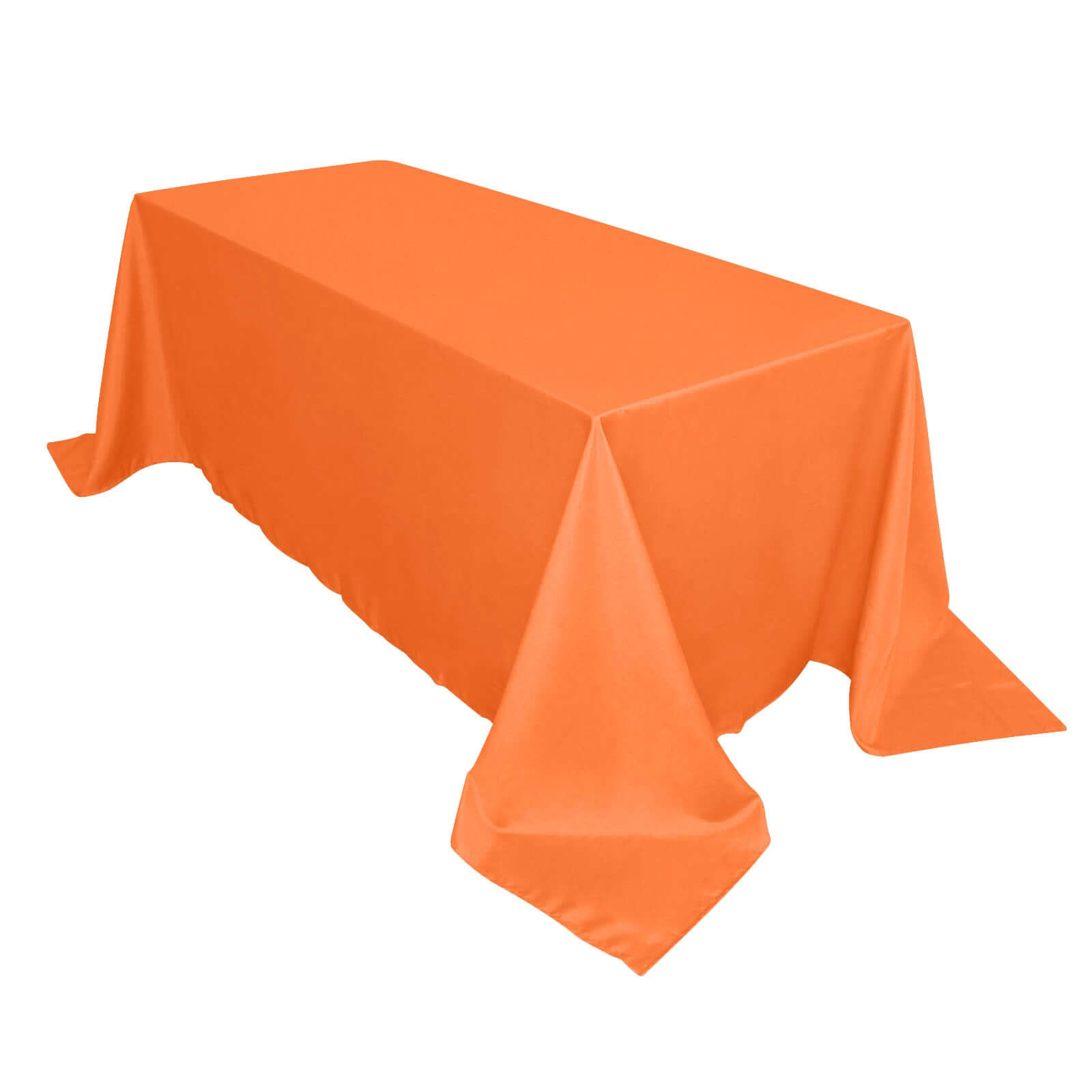 Hot Sale! Seamless Wrinkle-Resistant Orange Polyester Rectangle Tablecloth 90x132