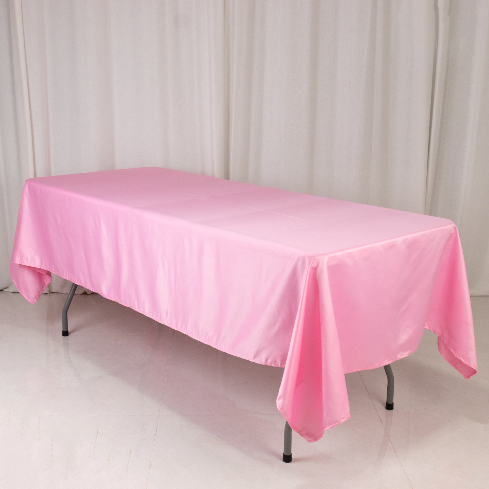 Hot Deal! Pink Lamour Satin Rectangle Tablecloth 60x102 - Durable & Silky Soft