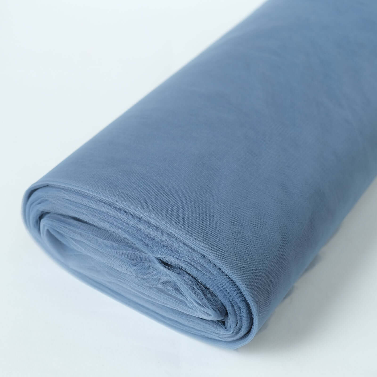 Dusty Blue Nylon Tulle Fabric Roll - 108 Inches Wide, 50 Yards Long for DIY Crafts