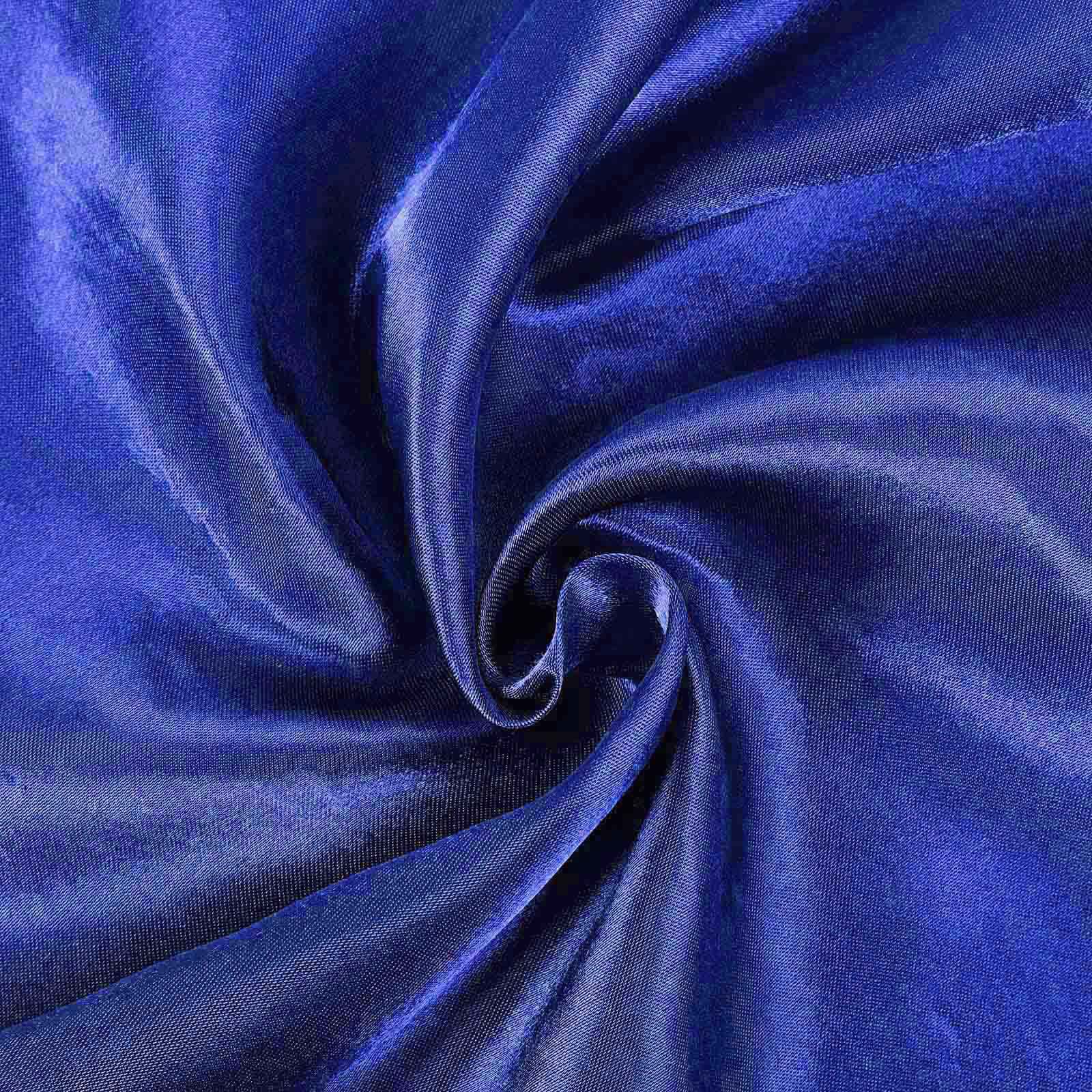 Royal Blue Satin Seamless Rectangular Tablecloth 90x156 - Ideal for Events