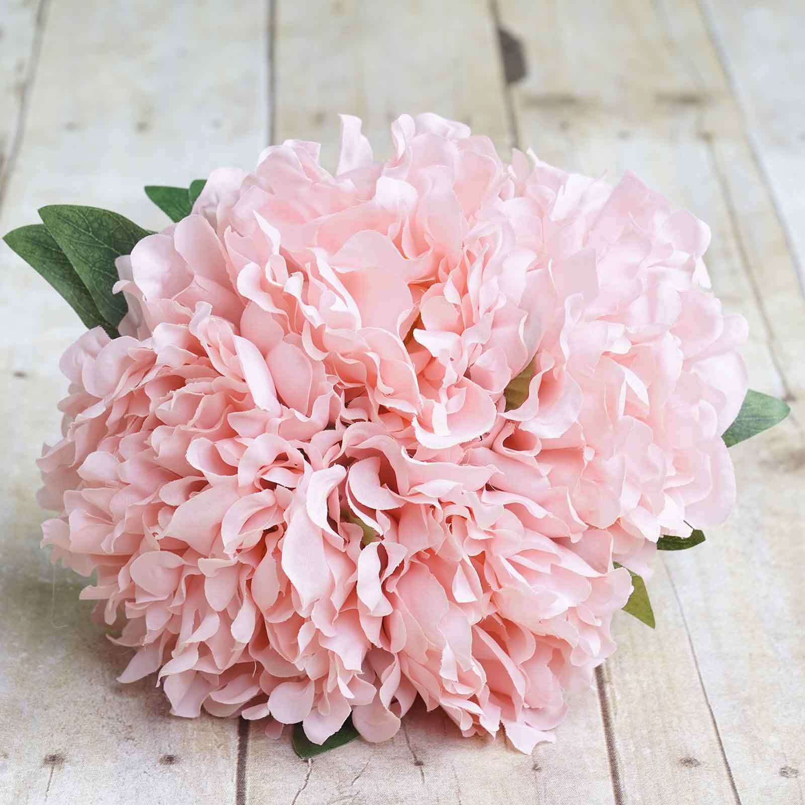 11-Piece Pink Real-Touch Artificial Silk Peony Bouquet - Ideal for Various Occasions