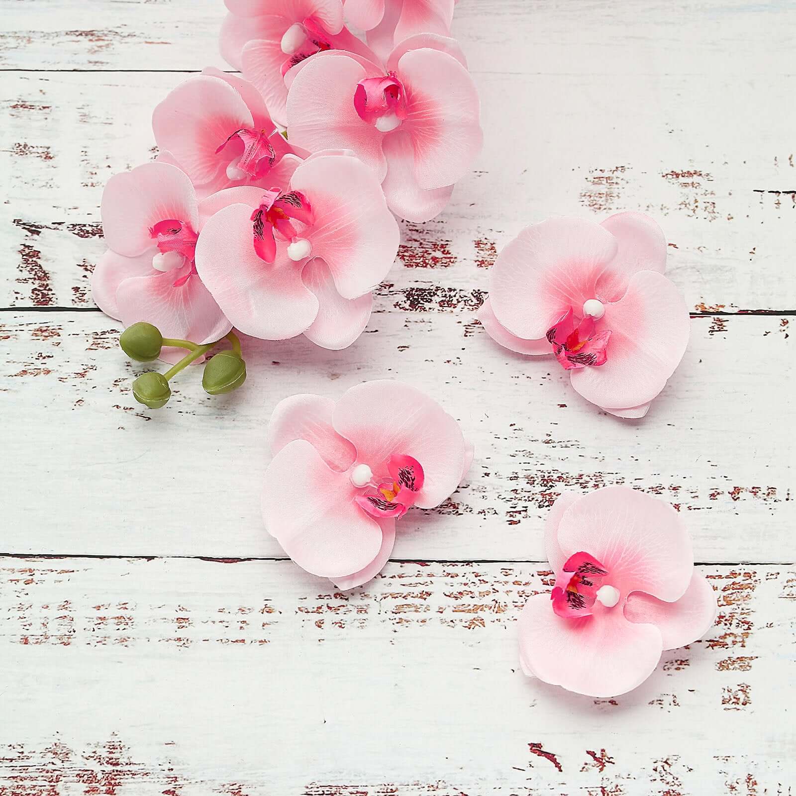 Hot Sale! 20 Pink Silk Artificial Orchid Flower Heads for DIY Floral Decorations