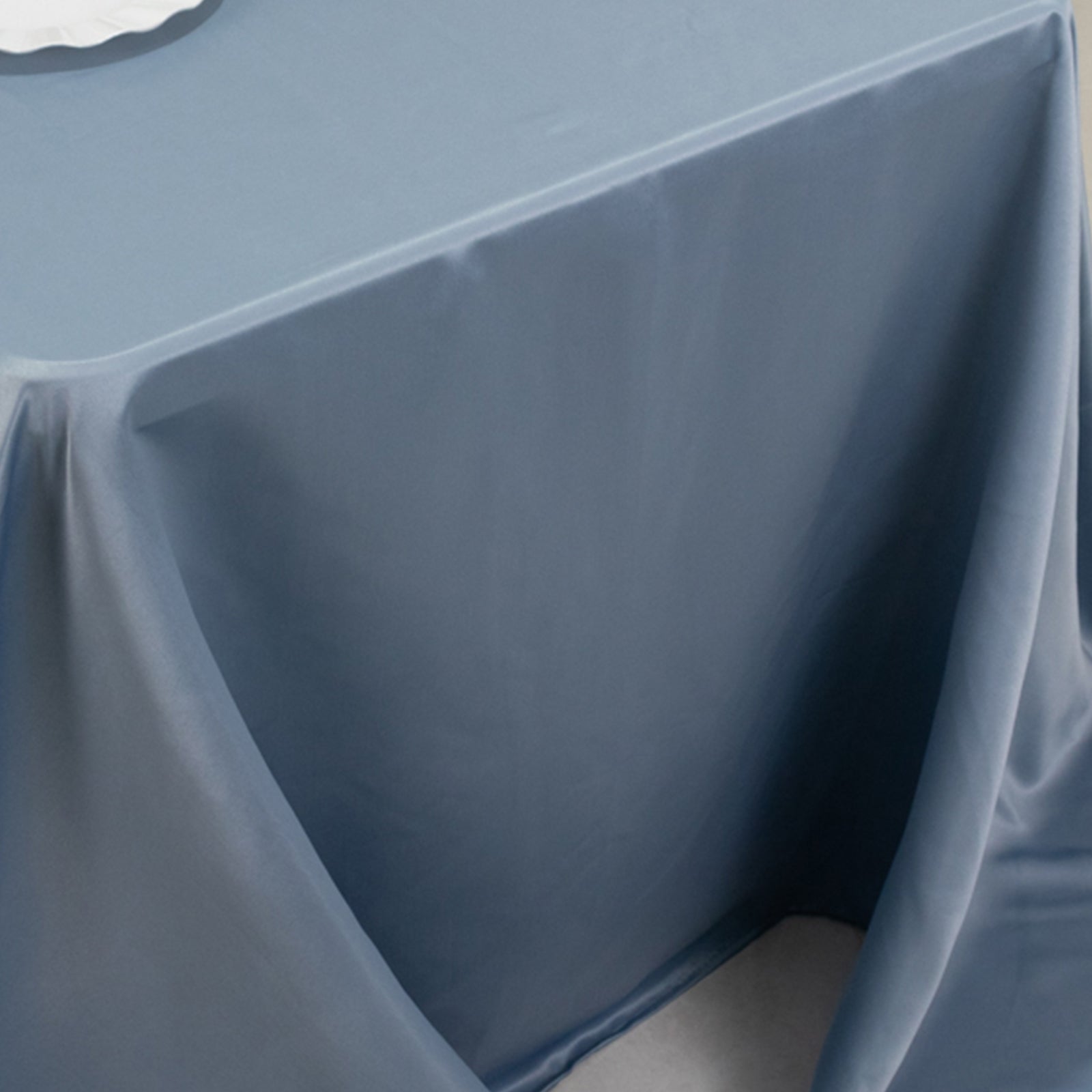 Soft and Silk-Like Dusty Blue Lamour Satin Rectangle Tablecloth 90x132