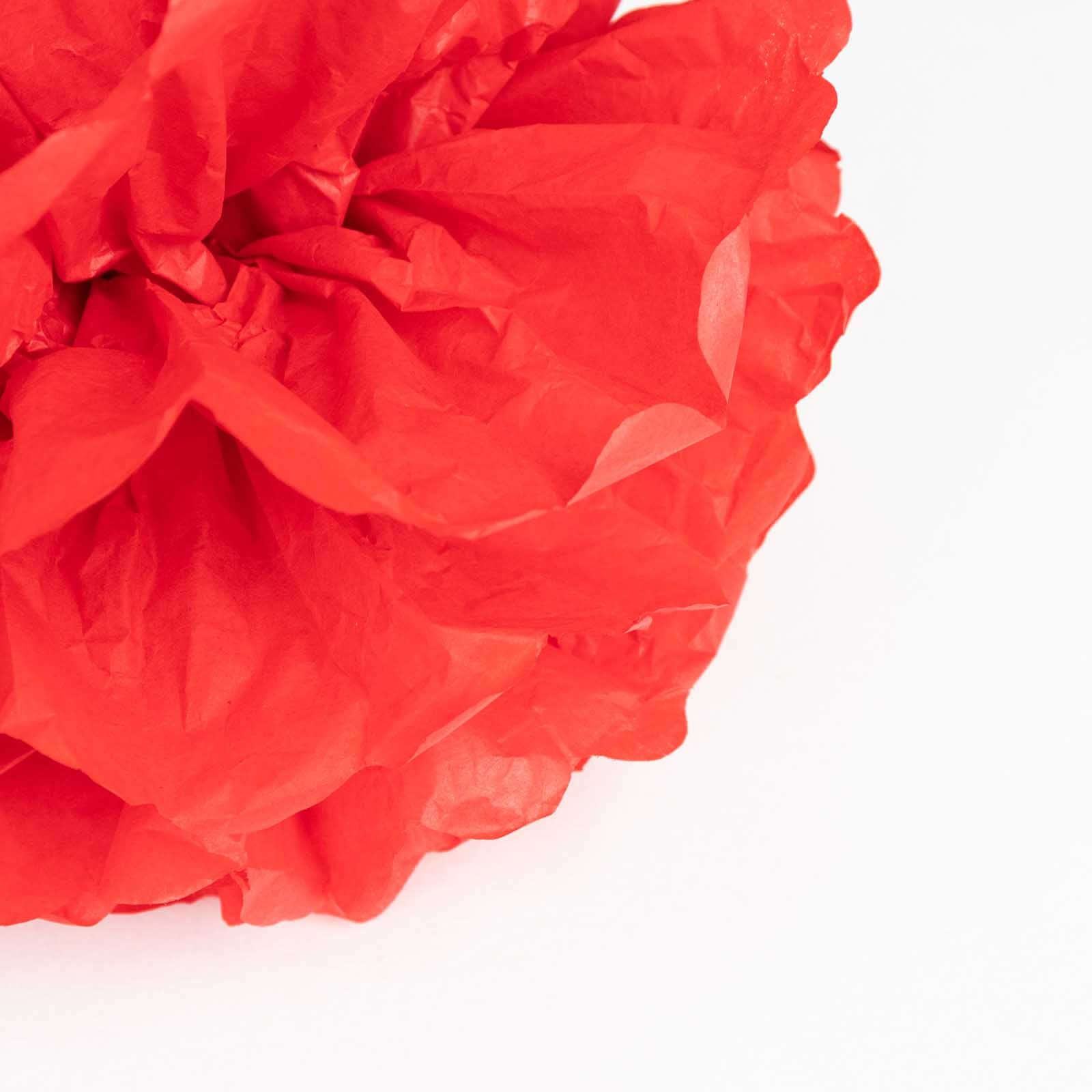 6-Pack 10-Inch Red Tissue Paper Pom Pom Flower Balls for Party Decor