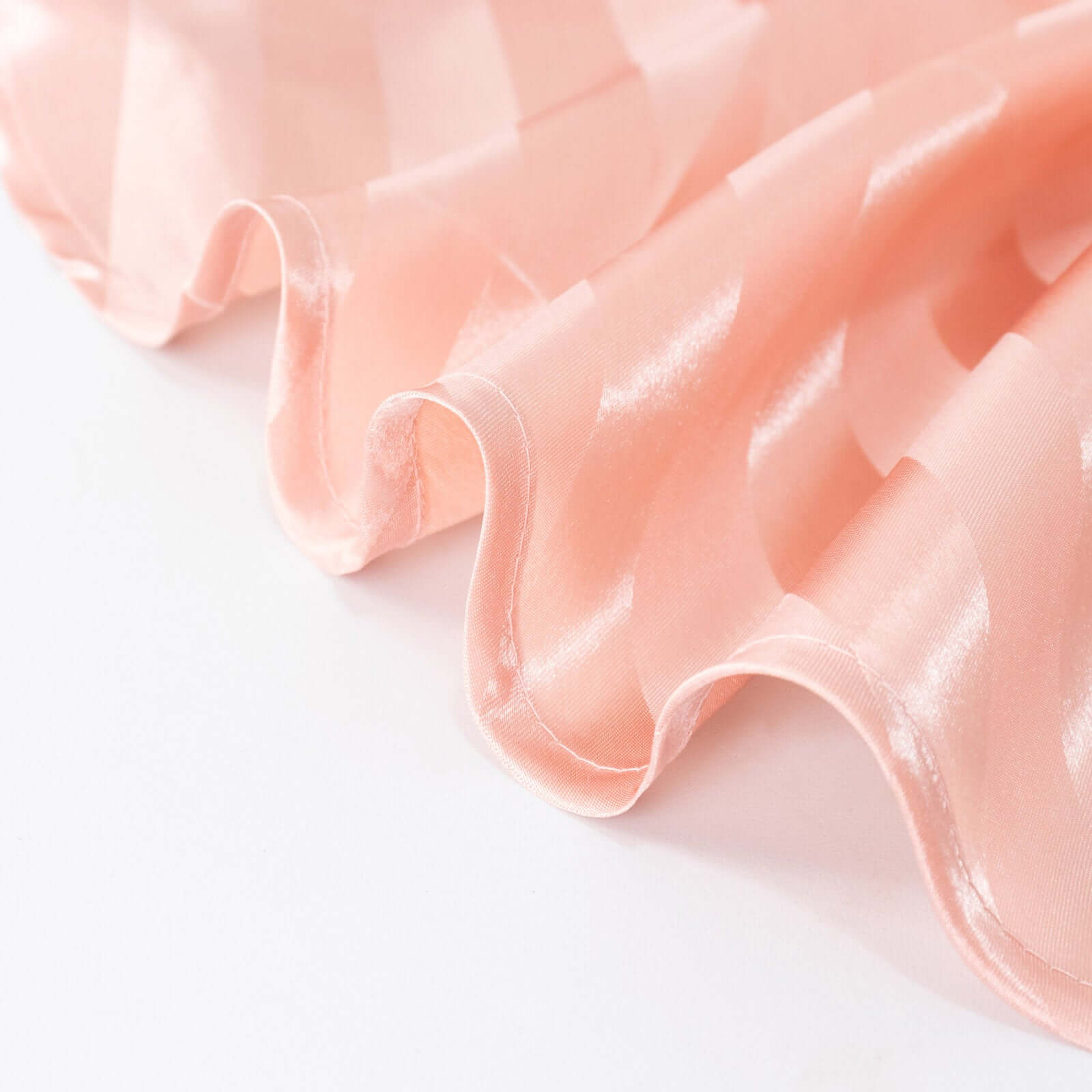Hot Deal! Dusty Rose Satin Rectangular Tablecloth with Glossy Stripes, 90x132 inches
