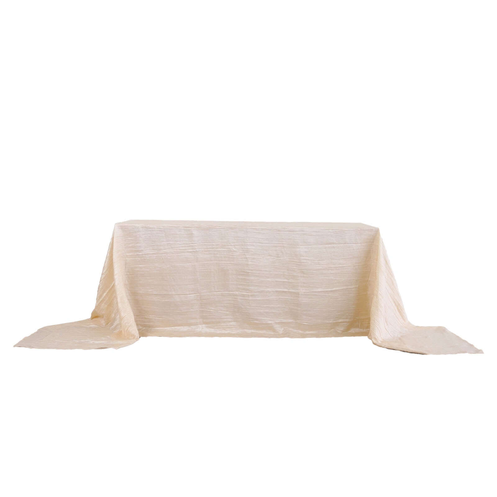 Discount! Beige Crinkle Taffeta Rectangle Tablecloth 90x156 for Weddings and Parties