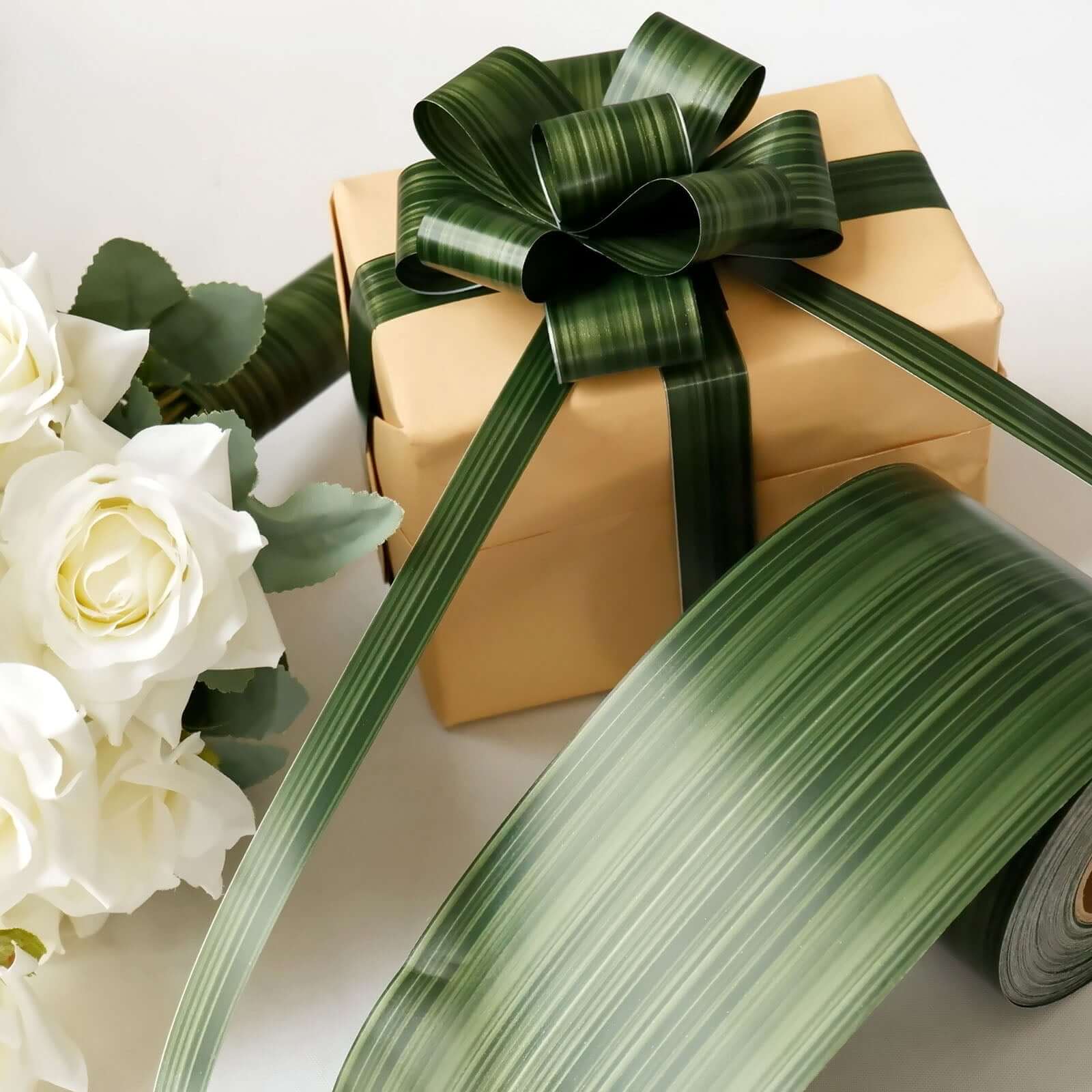 Great Deal! 50-Yard 4-Inch Green Ti Leaf Double-Sided Waterproof Satin Ribbon for DIY Crafts