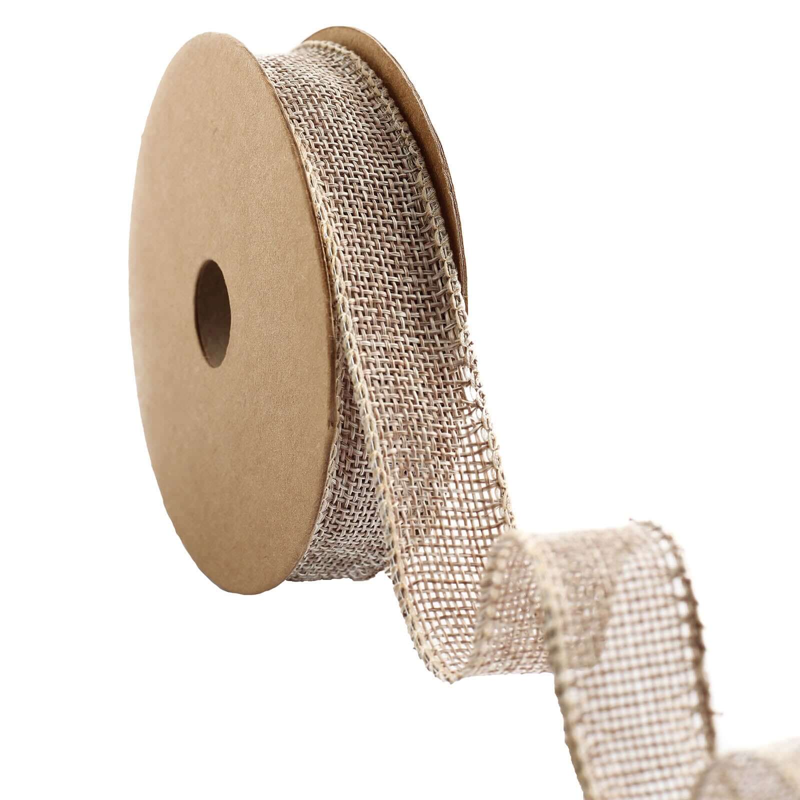 10 Yards 7/8 Natural Tone Jute Burlap Ribbons - Ideal for Decor