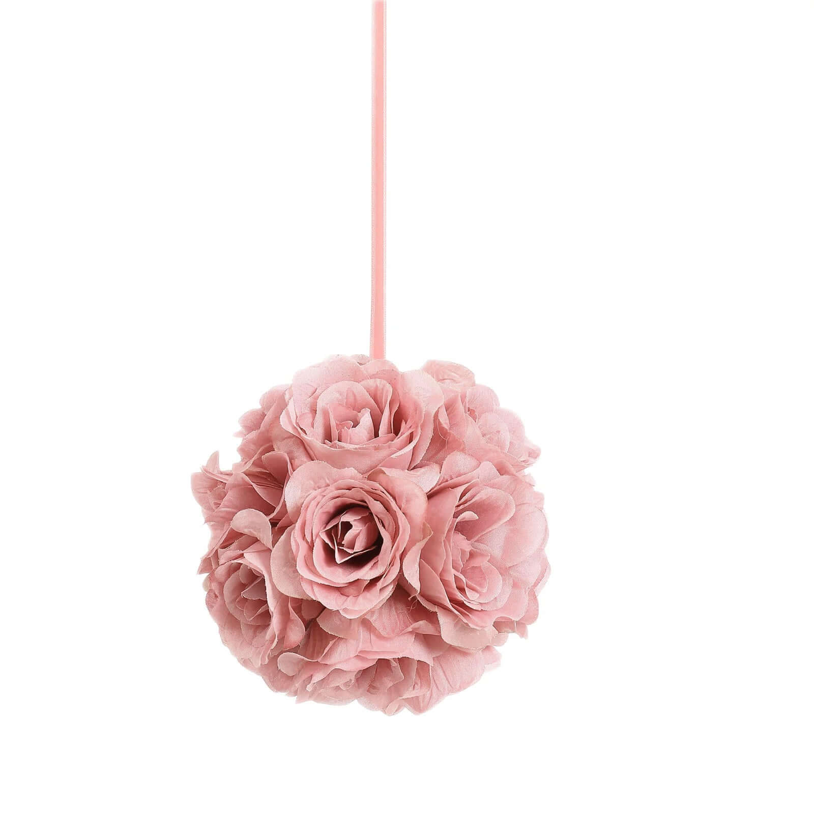 2-Pack of 7-Inch Mauve Artificial Silk Rose Kissing Balls - Ideal for Decorations