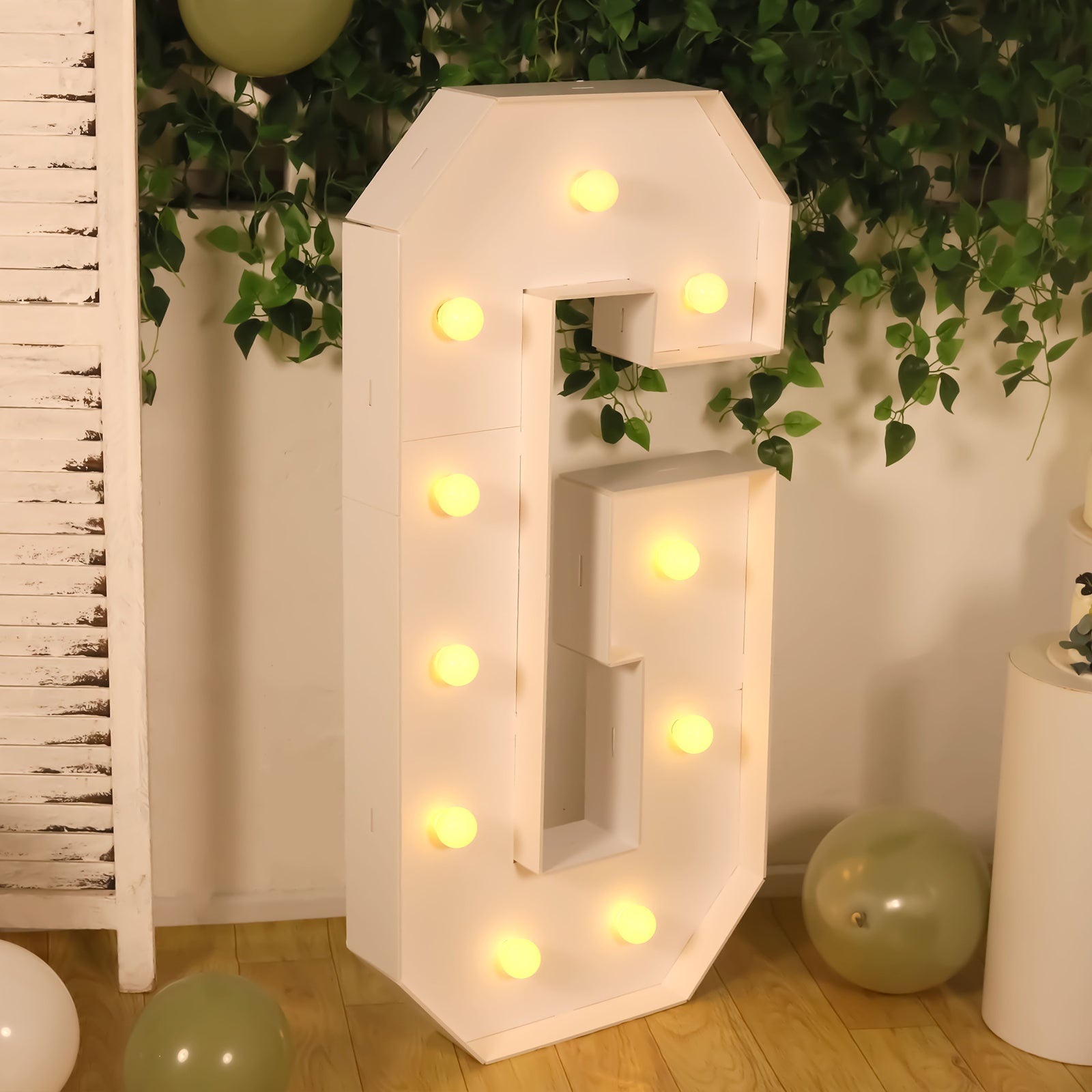 Hot Sale! 4ft White Giant LED Marquee Letter G with 10 Warm White Battery-Operated LEDs, Glue Gun & Sticks