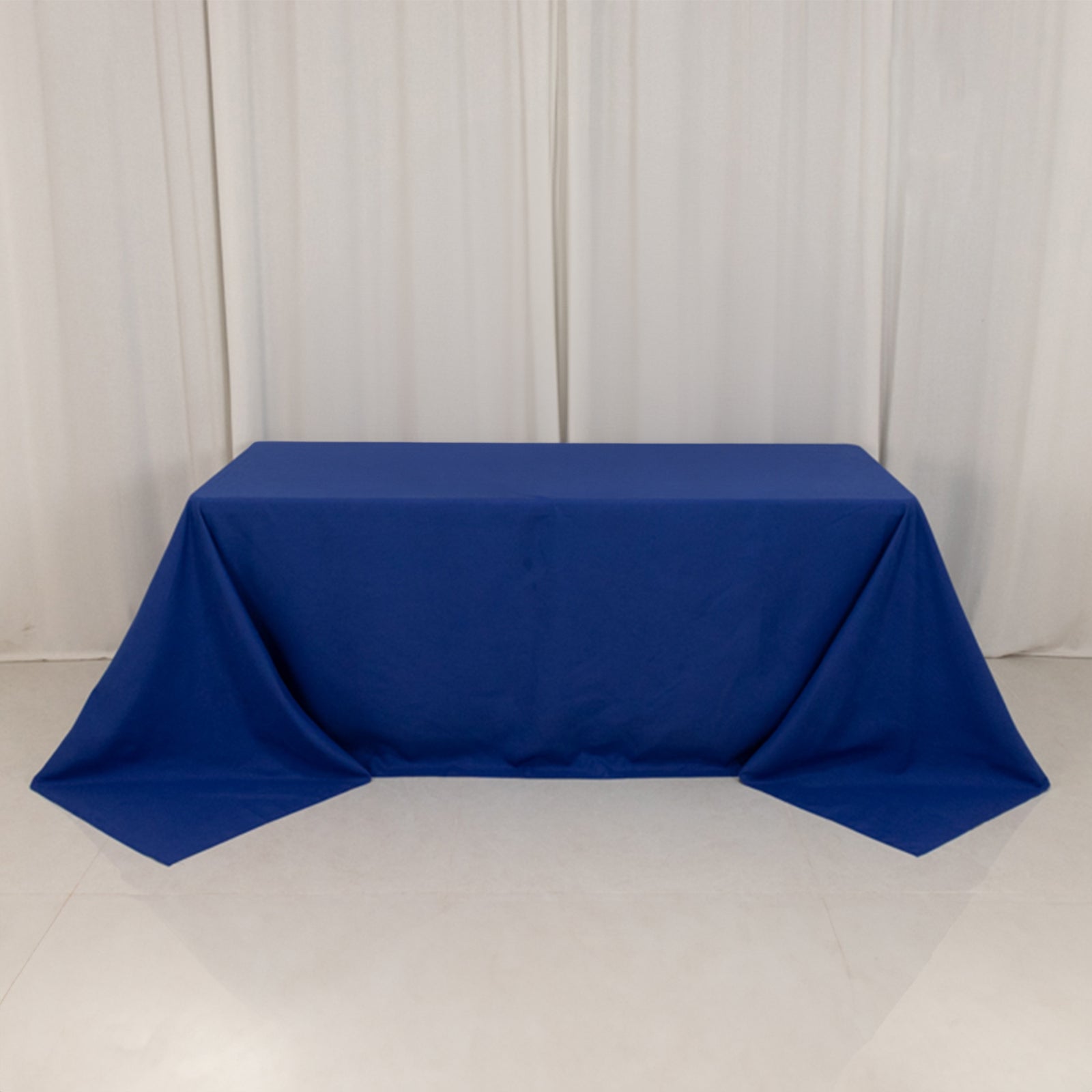 Hot! Royal Blue 90x132 Cotton Blend Seamless Wrinkle-Resistant Rectangle Tablecloth