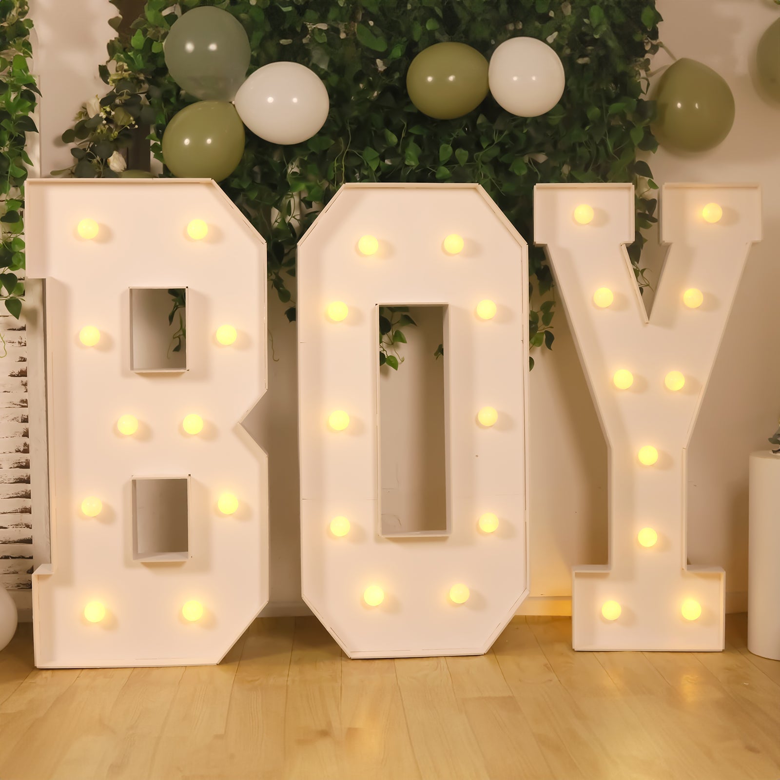 4ft White Giant LED Marquee Light-Up Letter O with Warm White LEDs, Glue Gun & Sticks