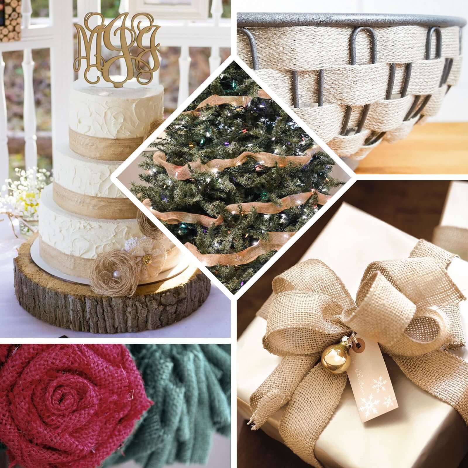 10 Yards 7/8 Natural Tone Jute Burlap Ribbons - Ideal for Decor