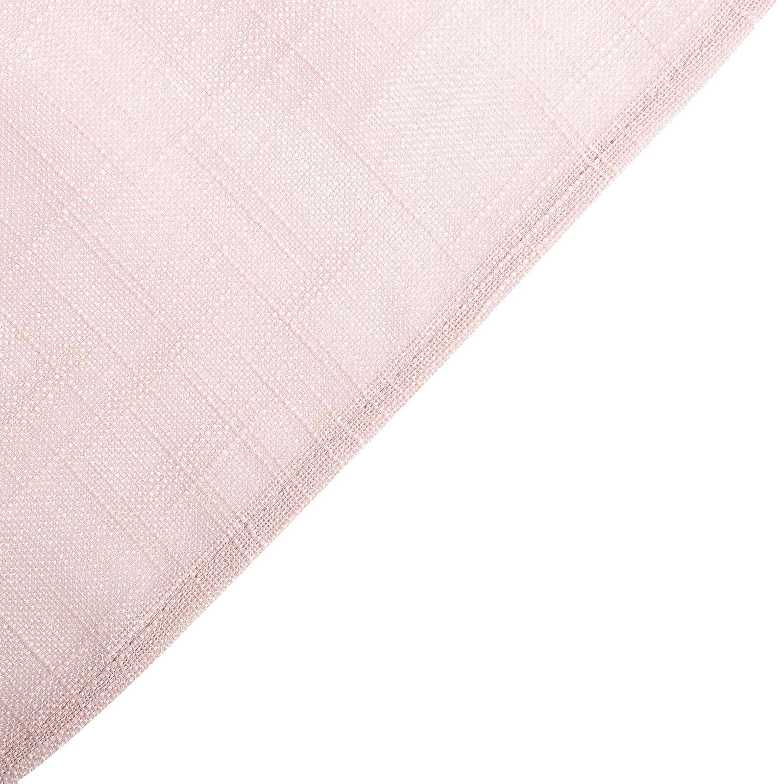 Wrinkle-Resistant Blush Faux Linen Rectangular Tablecloth, 60x102 with Slubby Texture