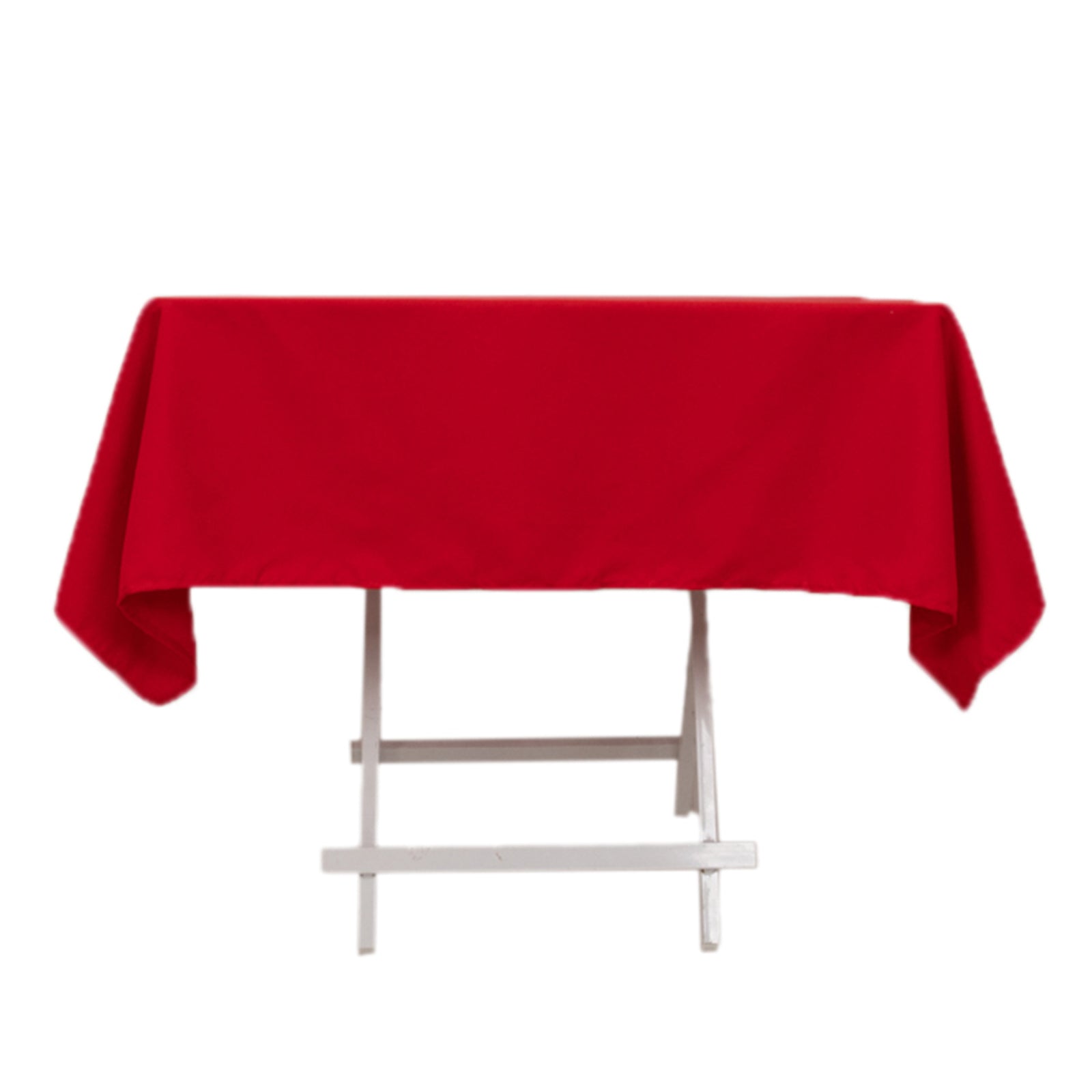 Wrinkle-Resistant Red Cotton Blend 54x54 Square Tablecloth