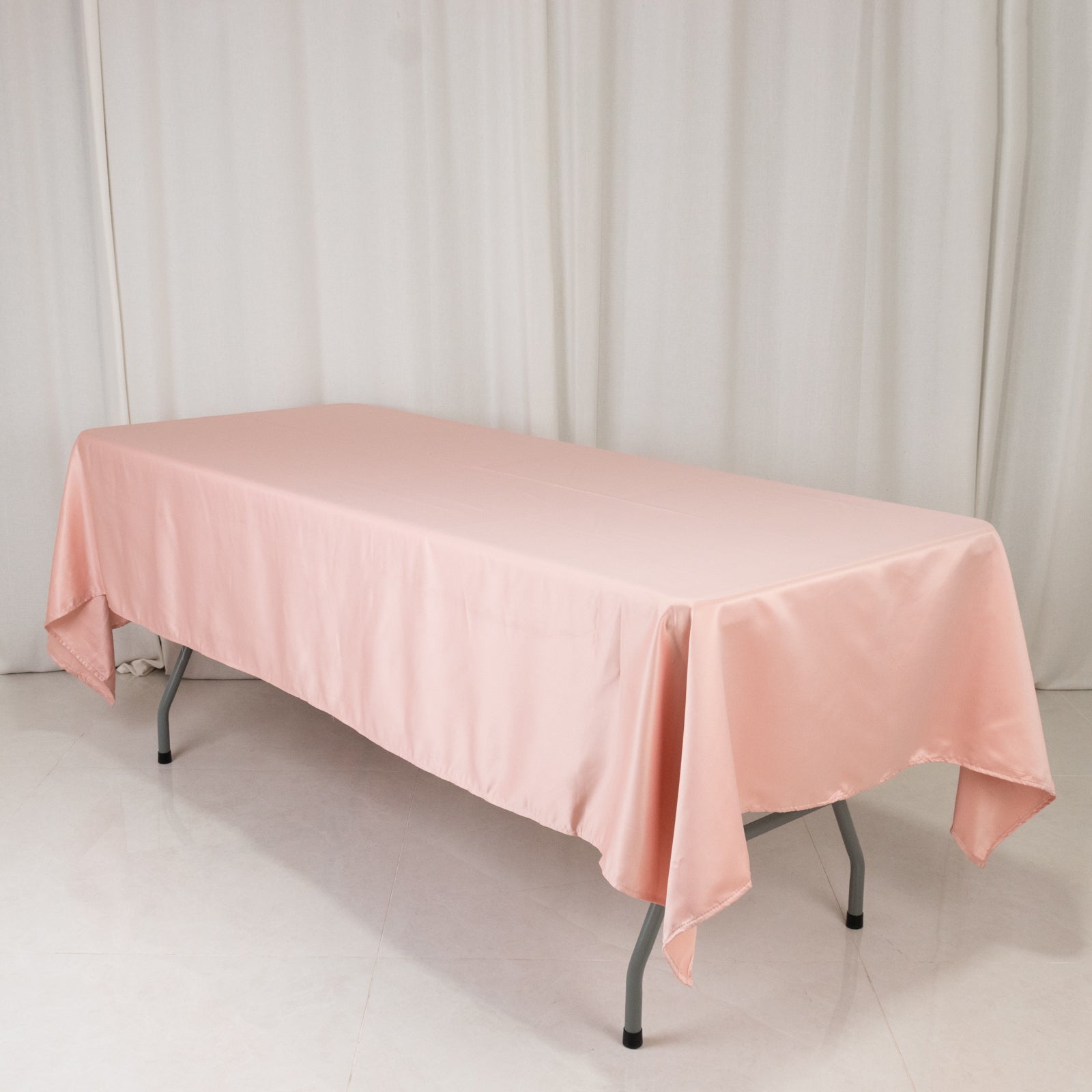 Hot Sale! Durable & Silky Lamour Satin Rectangle Tablecloth in Dusty Rose, 60x102