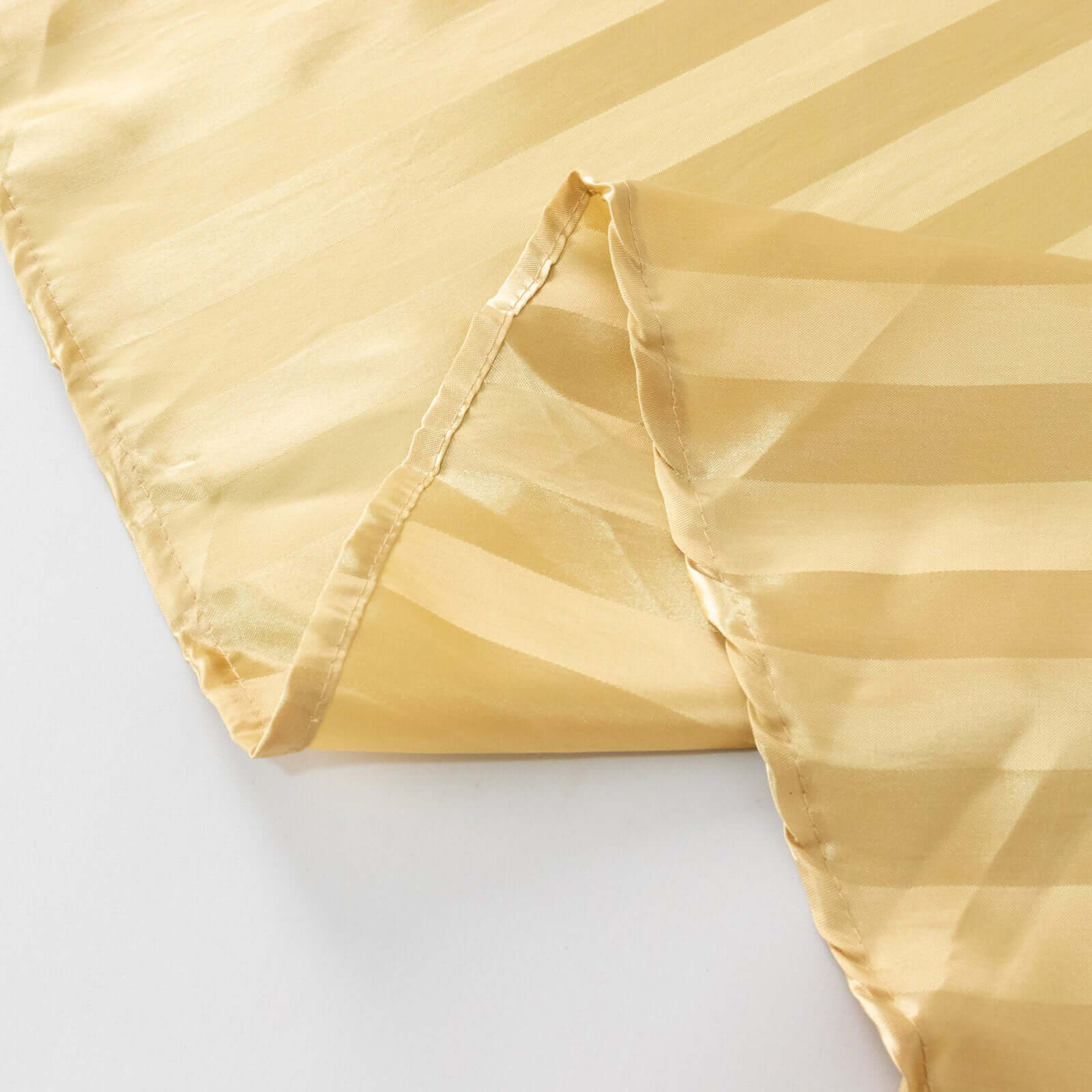 Champagne Satin Rectangular Tablecloth with Glossy Stripes, 90x132