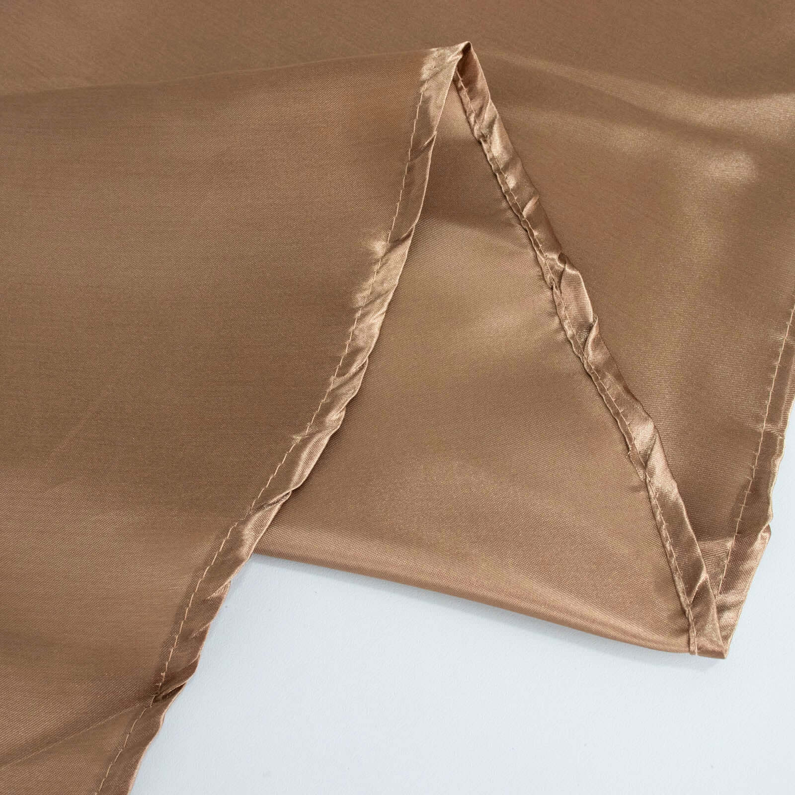 Taupe Satin 60x102 Rectangular Tablecloth - Smooth, Lustrous & Stain-Resistant