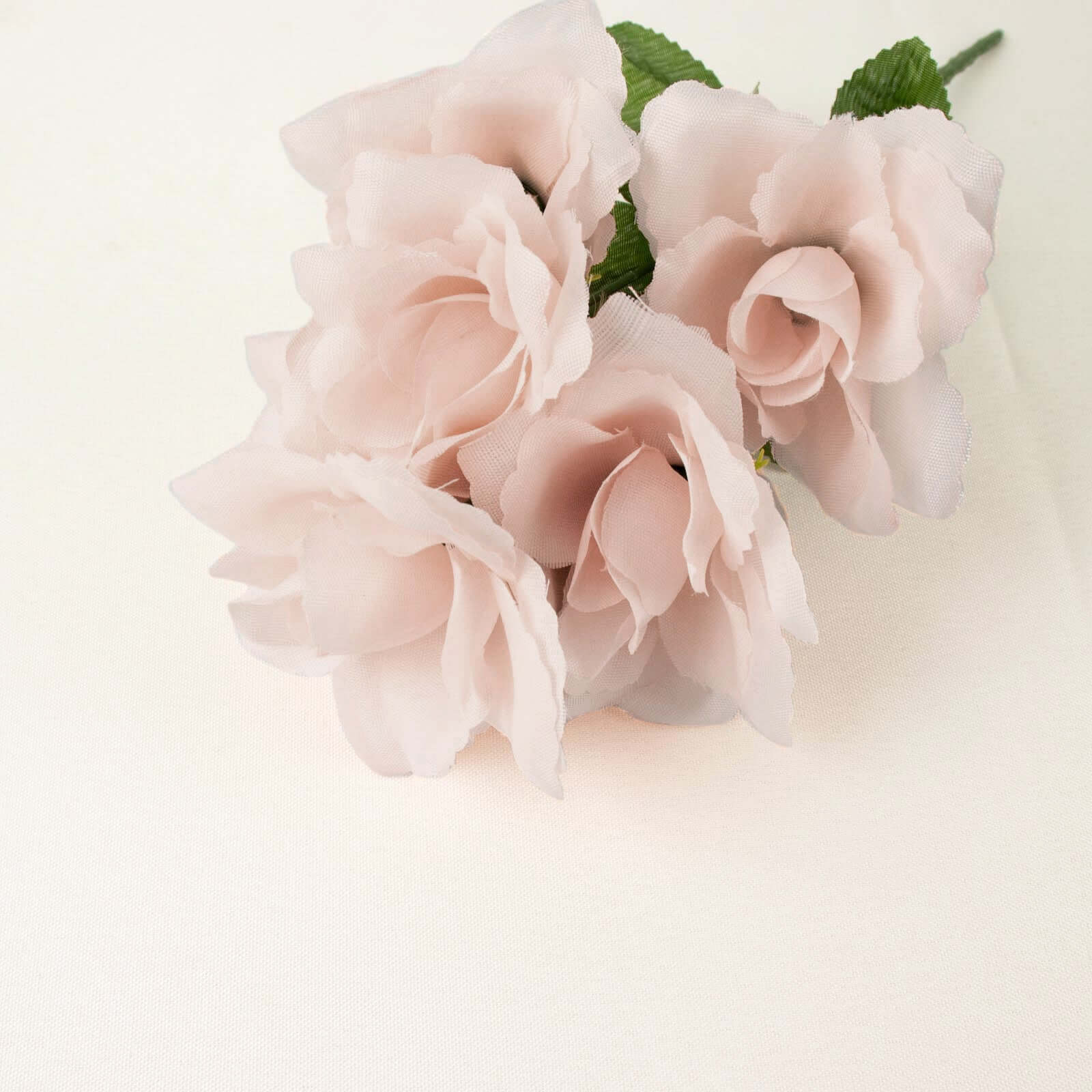 12 Bushes of Premium Blush Artificial Silk Rose Flowers, 84 Roses in Total