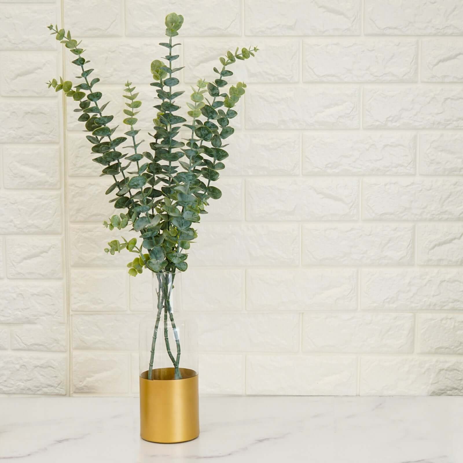 3 Frosted Green Artificial Eucalyptus Bushes - Ideal for DIY Decorations, 30 Inches Long