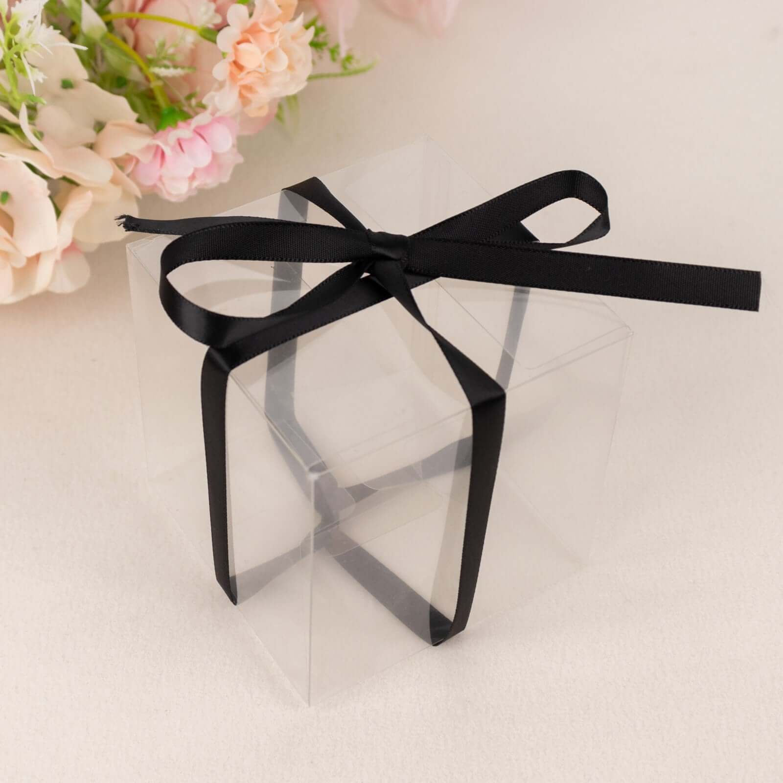 Hot Sale! 100-Yard 3/8-Inch Black Single-Sided Decorative Satin Ribbon for Various Occasions