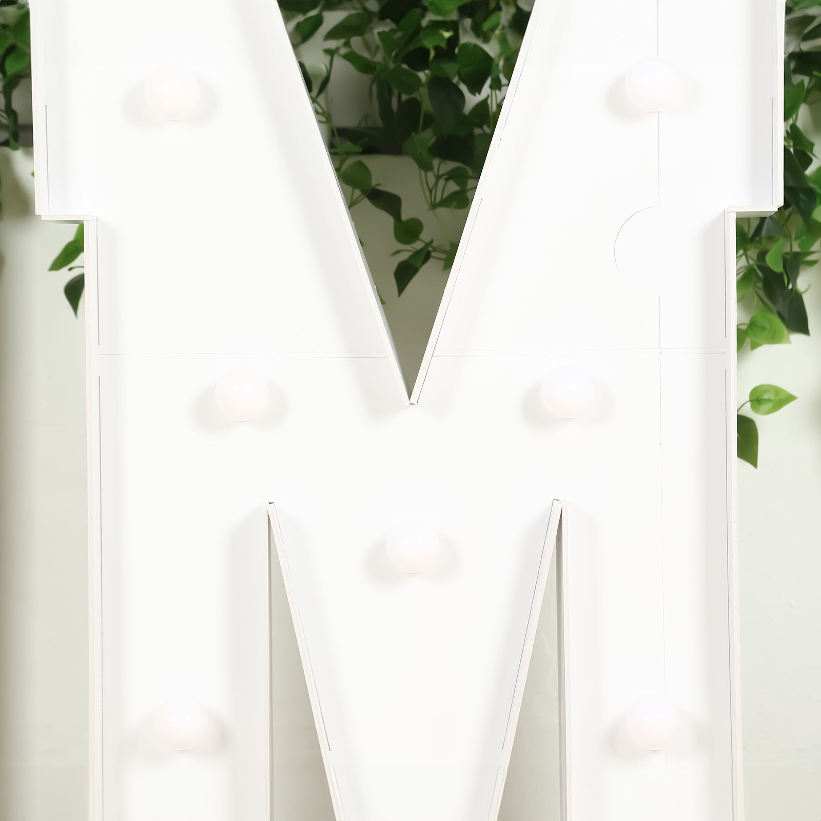 4ft White Giant LED Marquee Letter M with 10 Warm White Battery - Operated LEDs, Glue Gun & Sticks