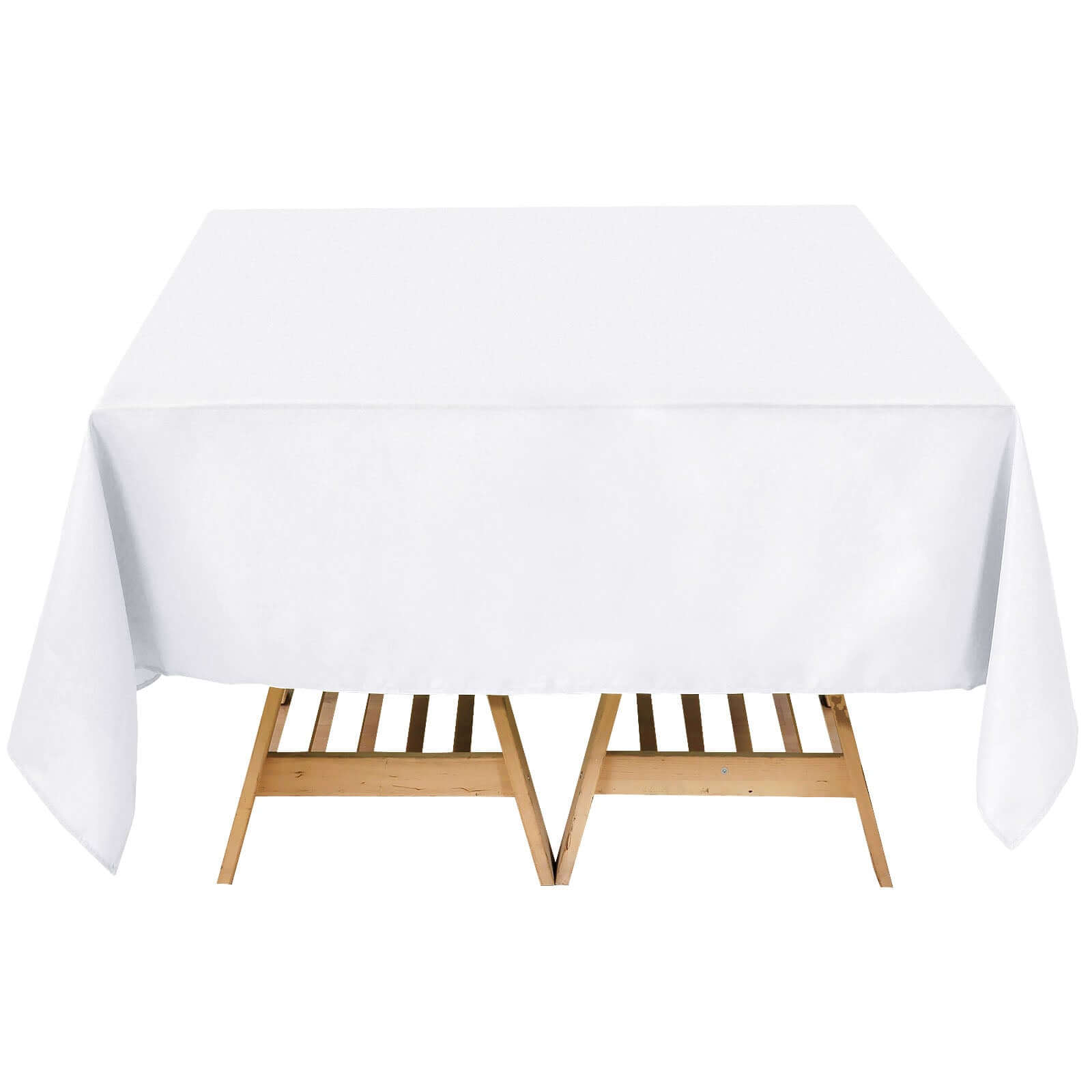 220GSM Wrinkle-Resistant White Premium Polyester 70x70 Square Tablecloth for Stylish Events