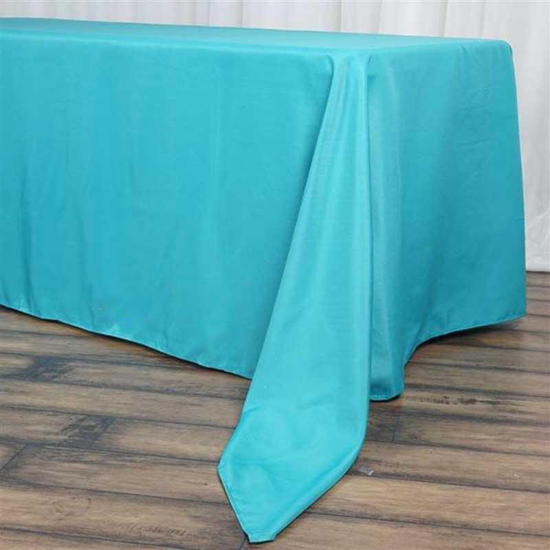 Stylish & Durable Turquoise Polyester 72x120 Rectangle Tablecloth