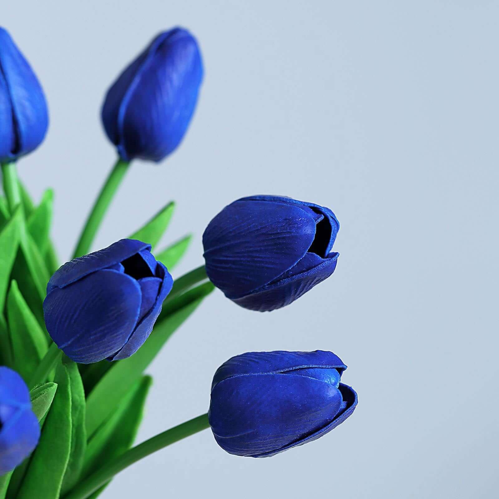 Hot! 10 Royal Blue Artificial Foam Tulip Stems, 13 Inches Tall