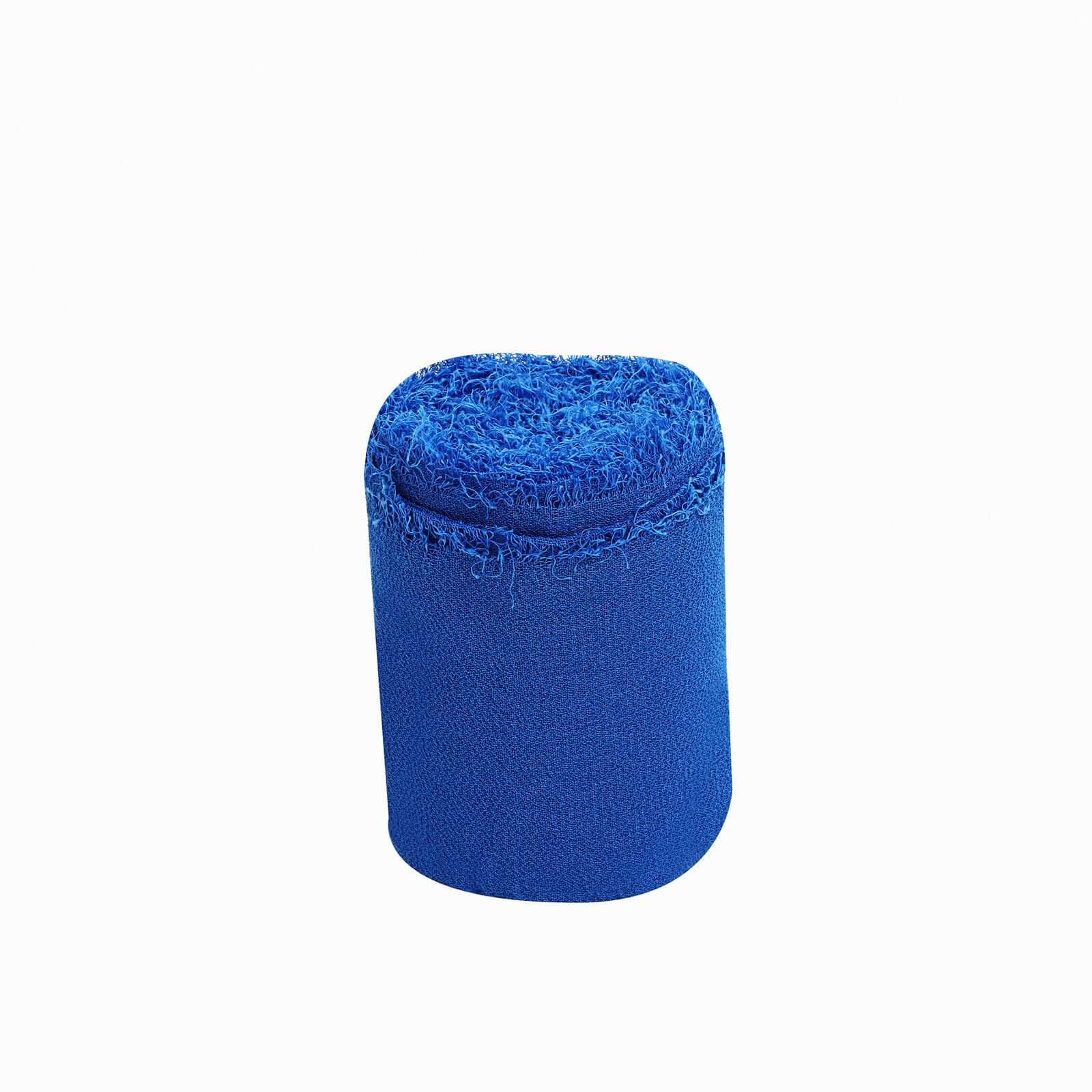 Hot Deal! 2-Pack Royal Blue Silk-Like Chiffon Linen Ribbon Rolls for Bouquets, Wedding Gifts